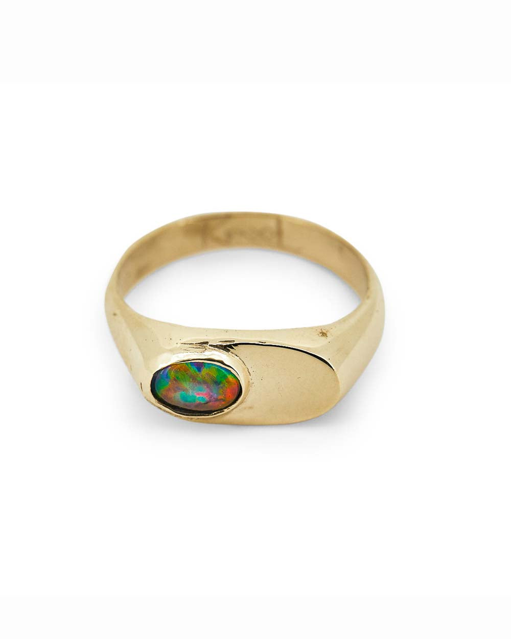 Gold Opal Signet Ring