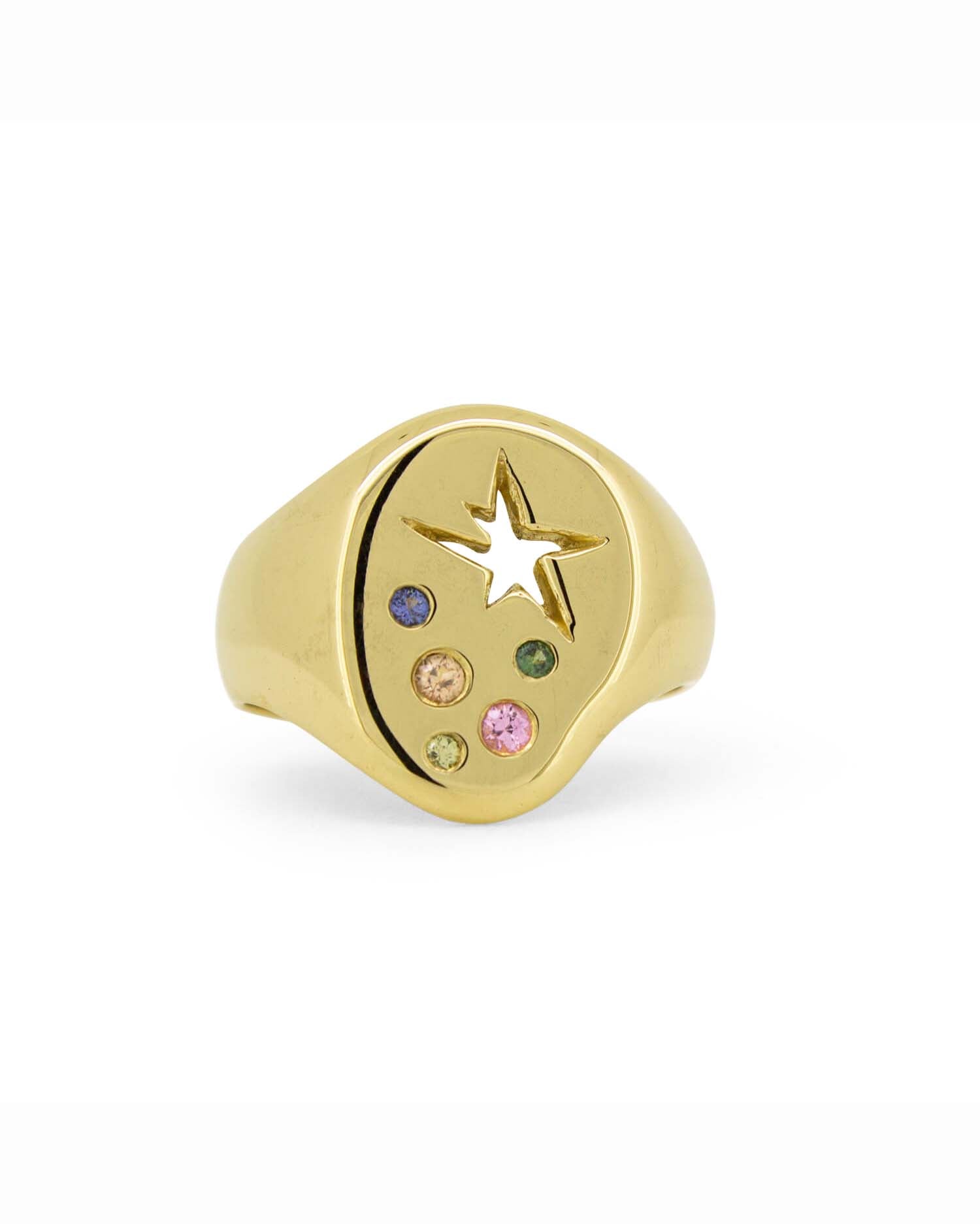 Star Sapphire Cluster in Gold