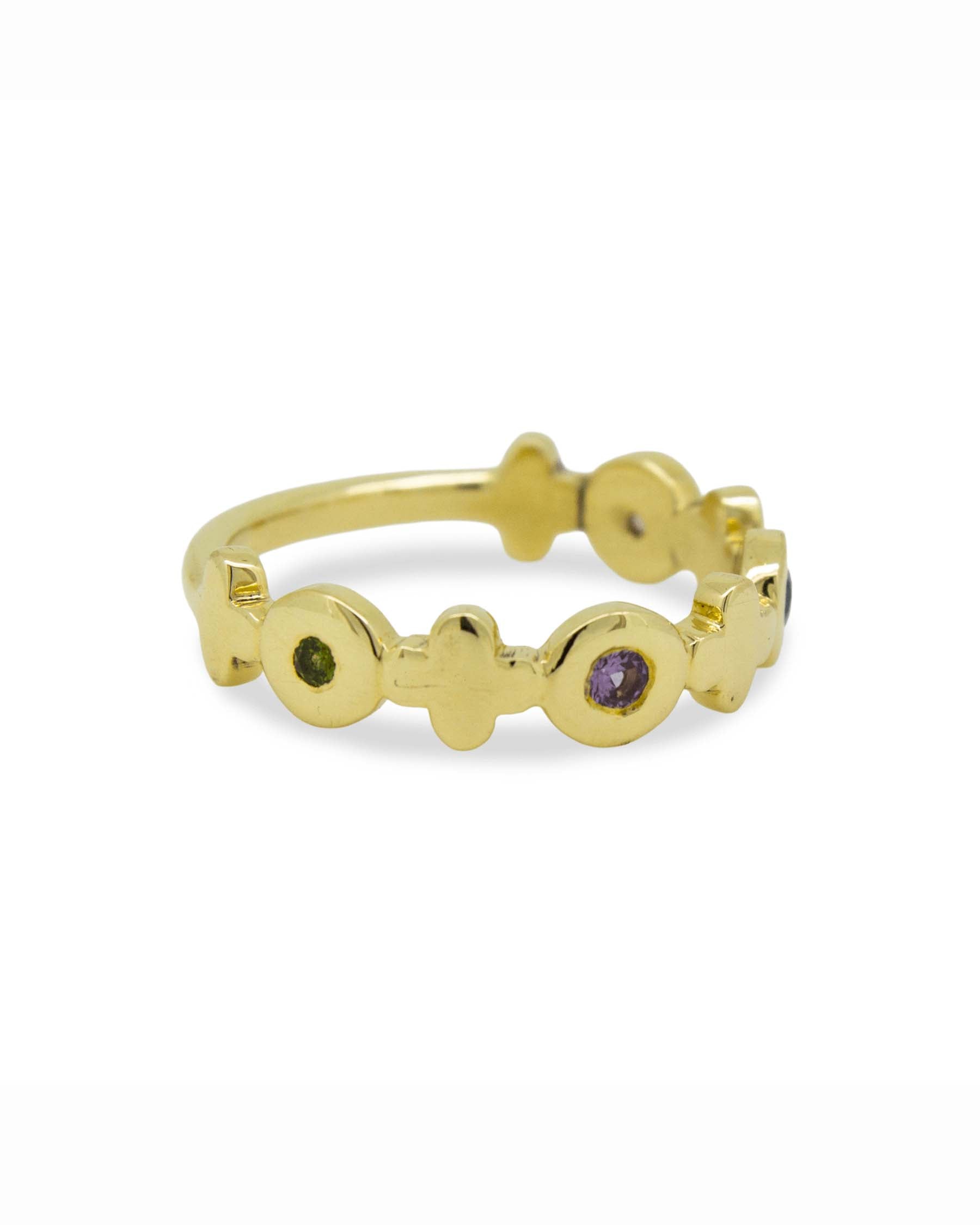 Gold and Sapphire Crown Ring
