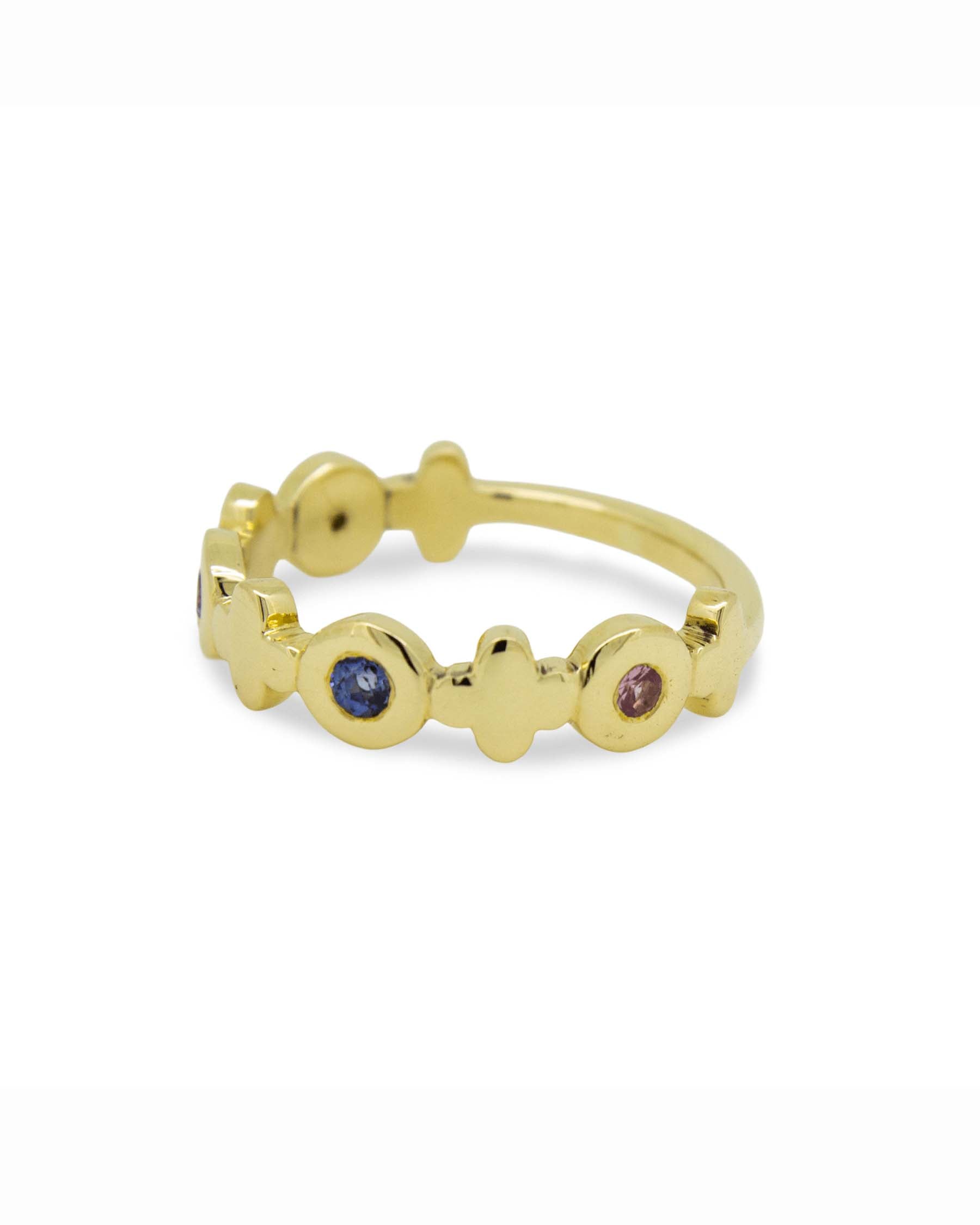 Gold and Sapphire Crown Ring