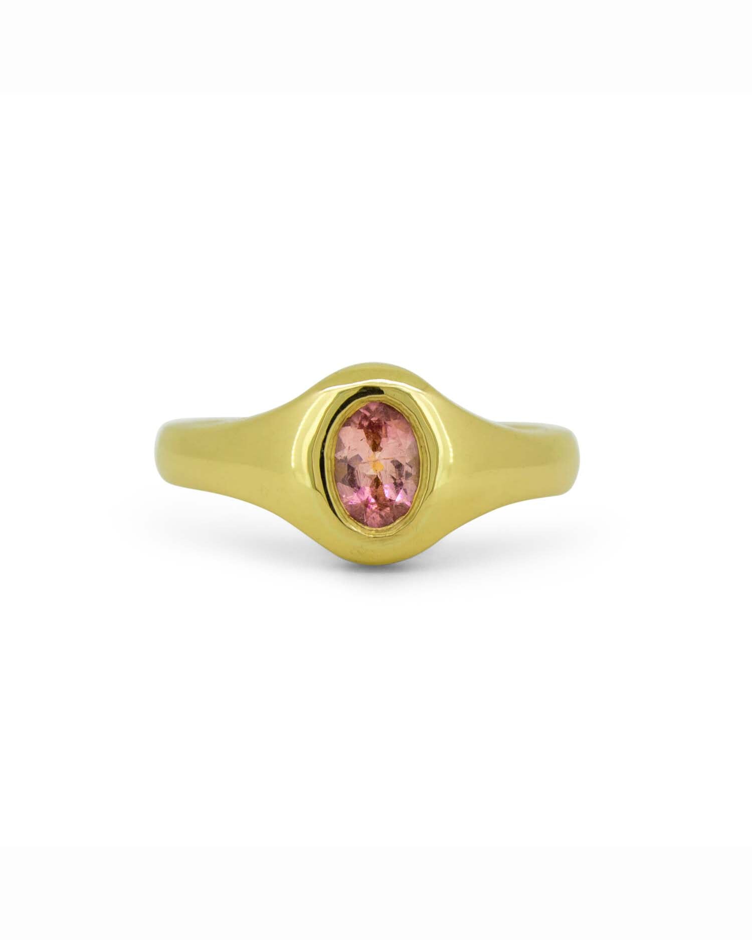 Gold Gemstone Rounded Signet 1