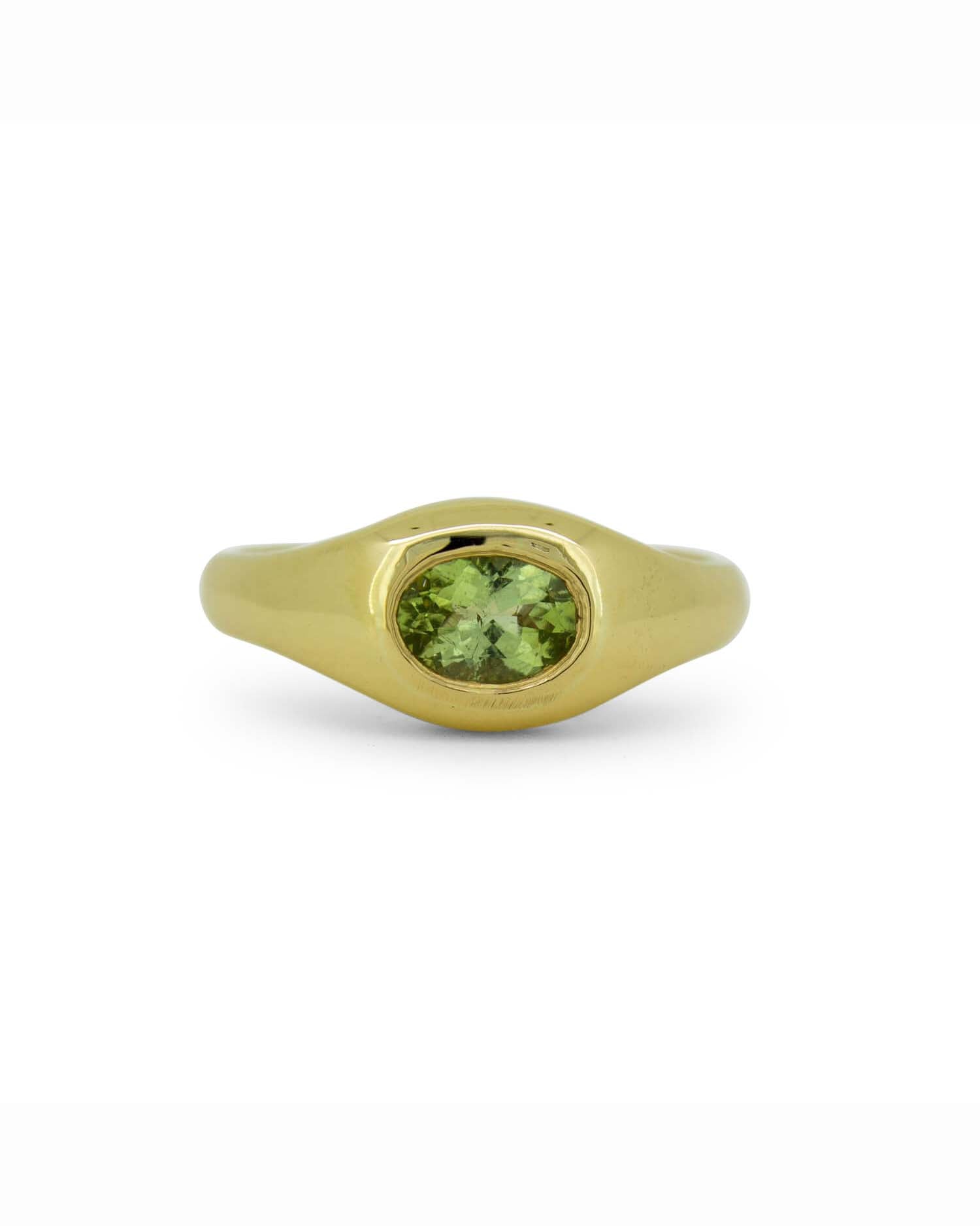 Gold Gemstone Rounded Signet 2