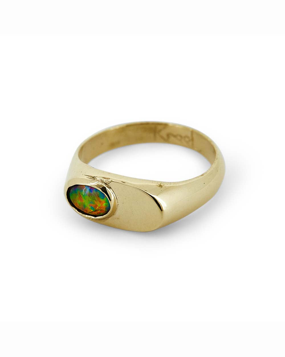 Gold Opal Signet Ring
