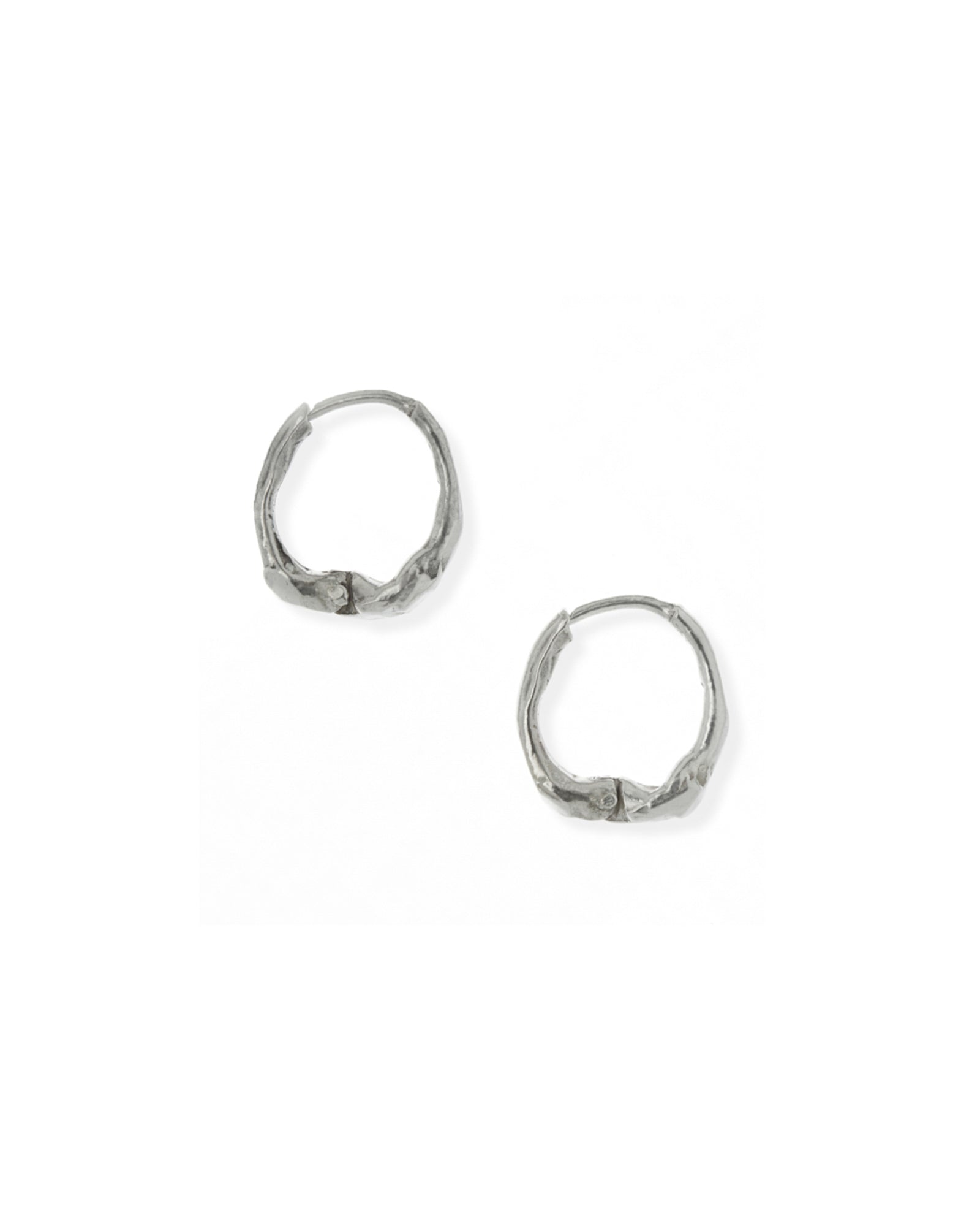 Silver Organic Hoops Medium