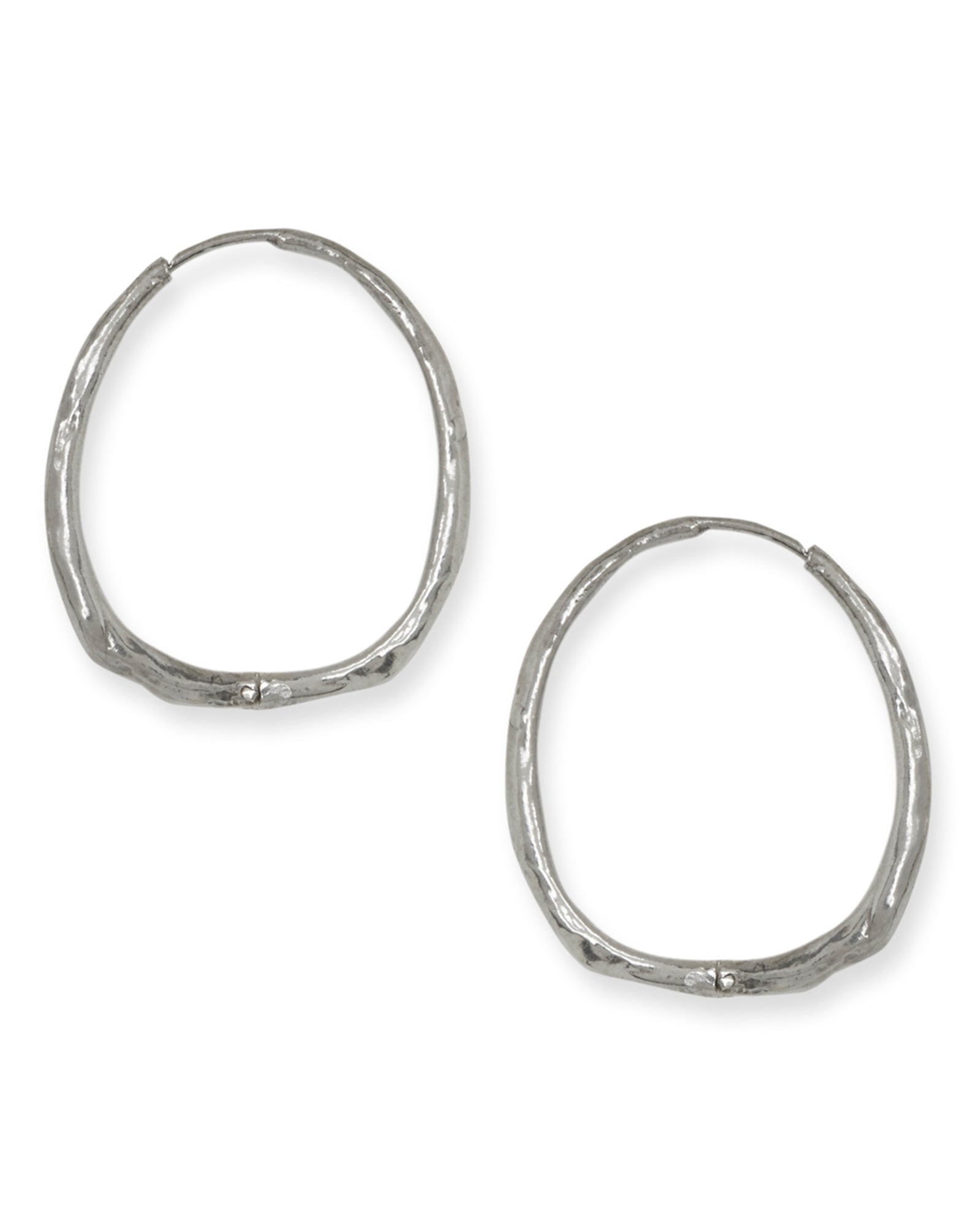 Silver Organic Hoops Crazy Large