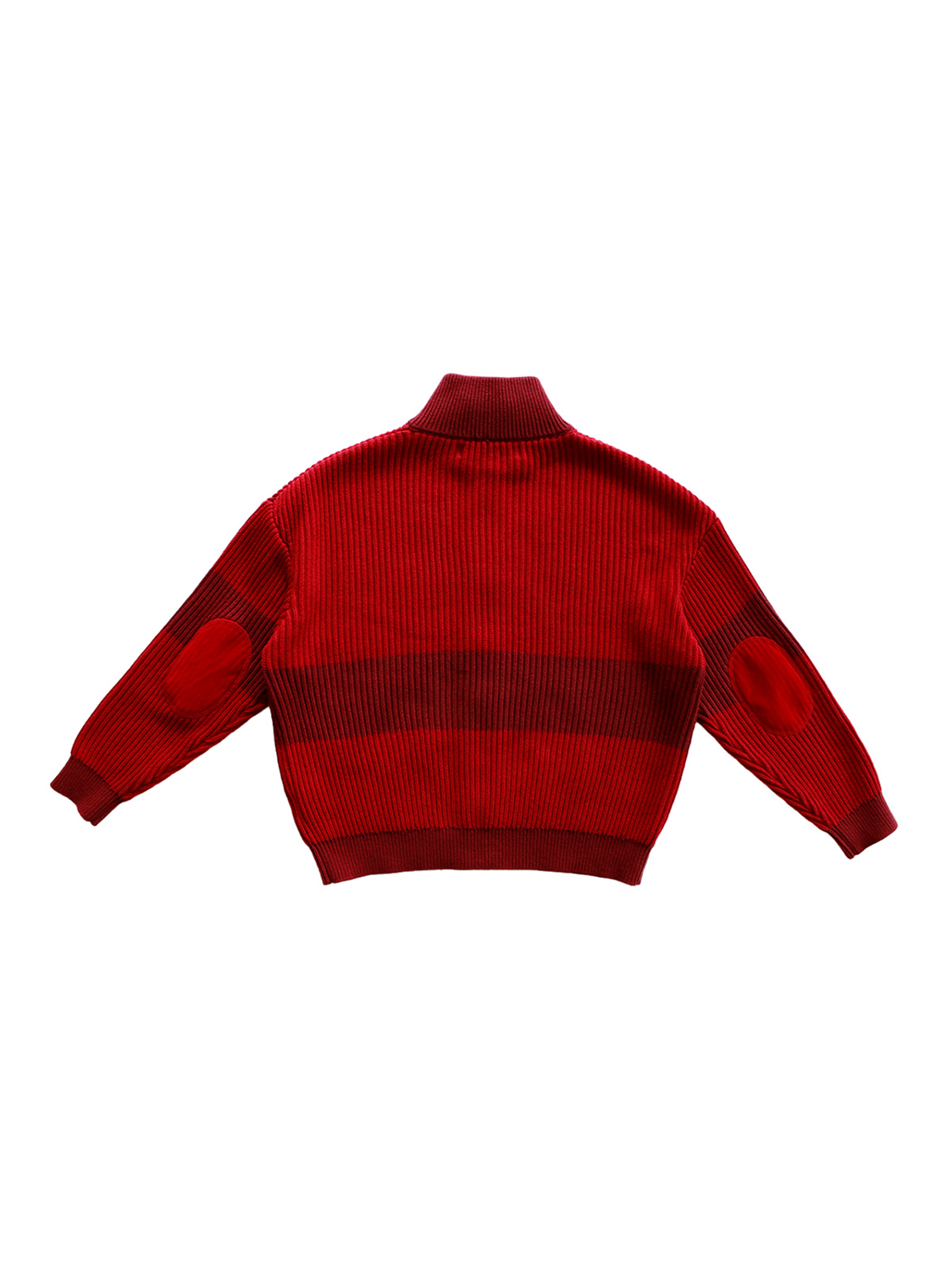 Red Knit Zip Cardigan