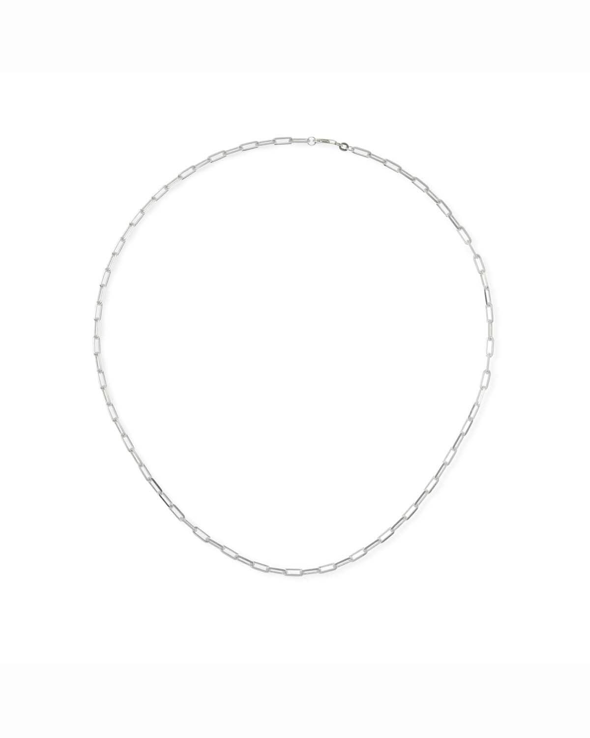 Long Cut Silver Cable Chain