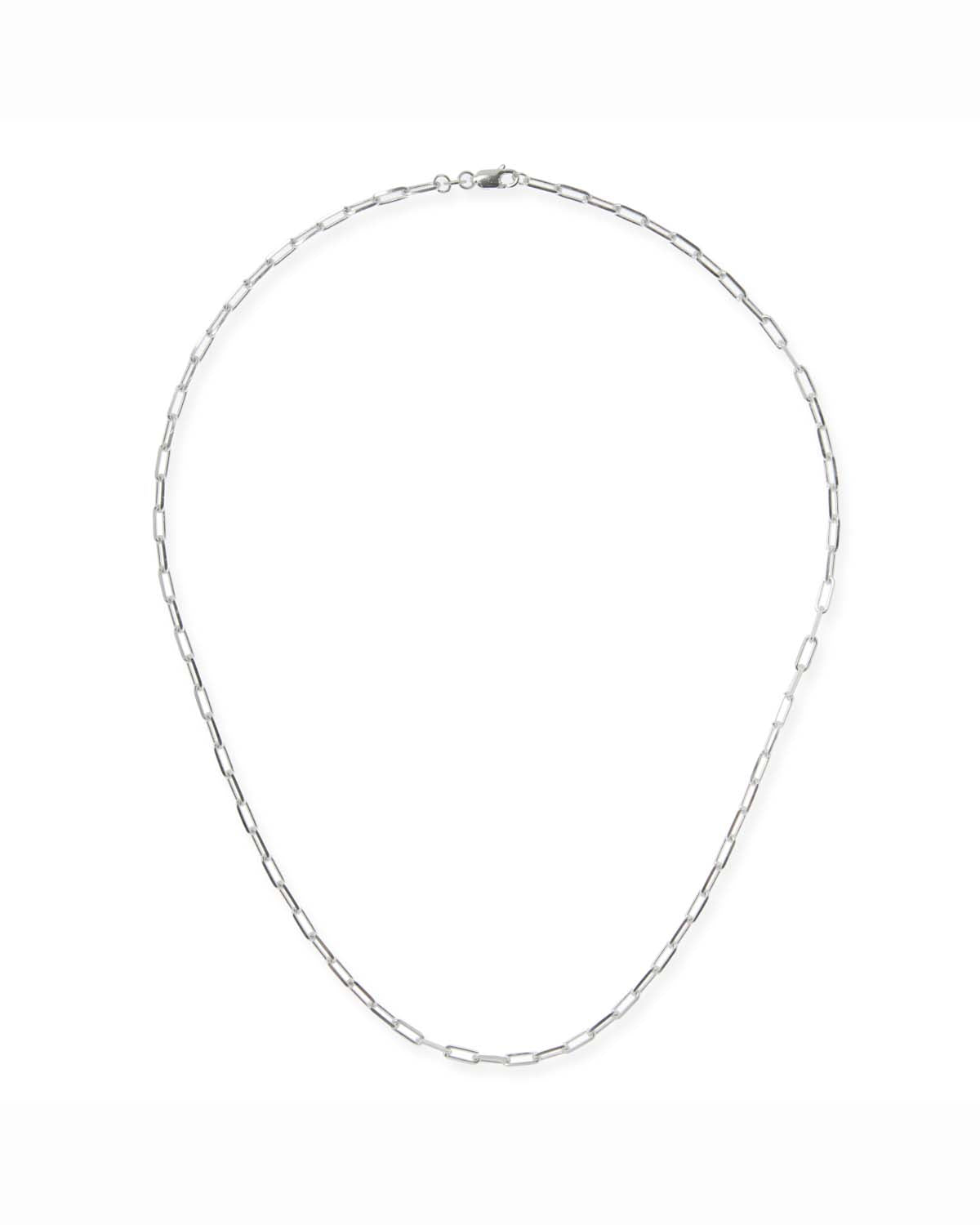 Long Cut Silver Cable Chain