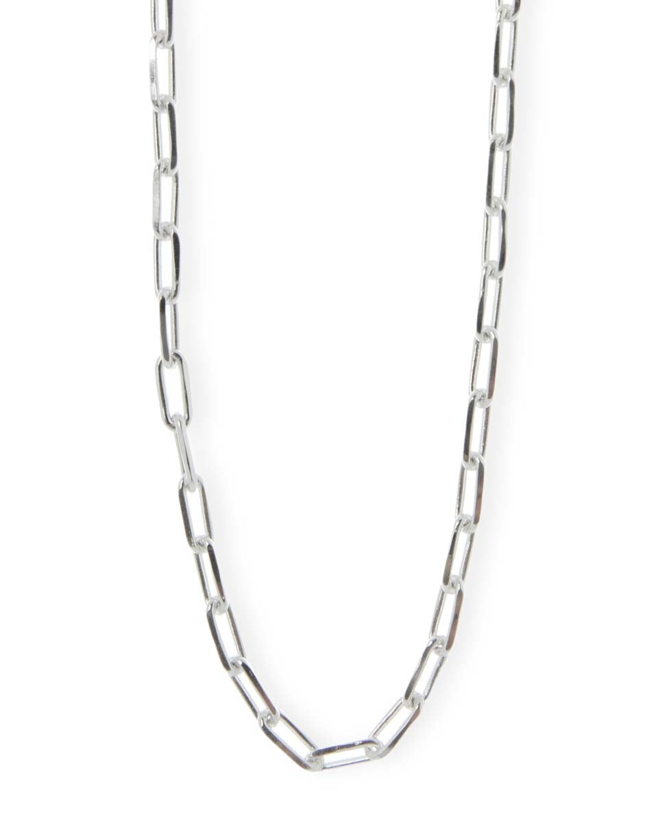 Long Cut Silver Cable Chain