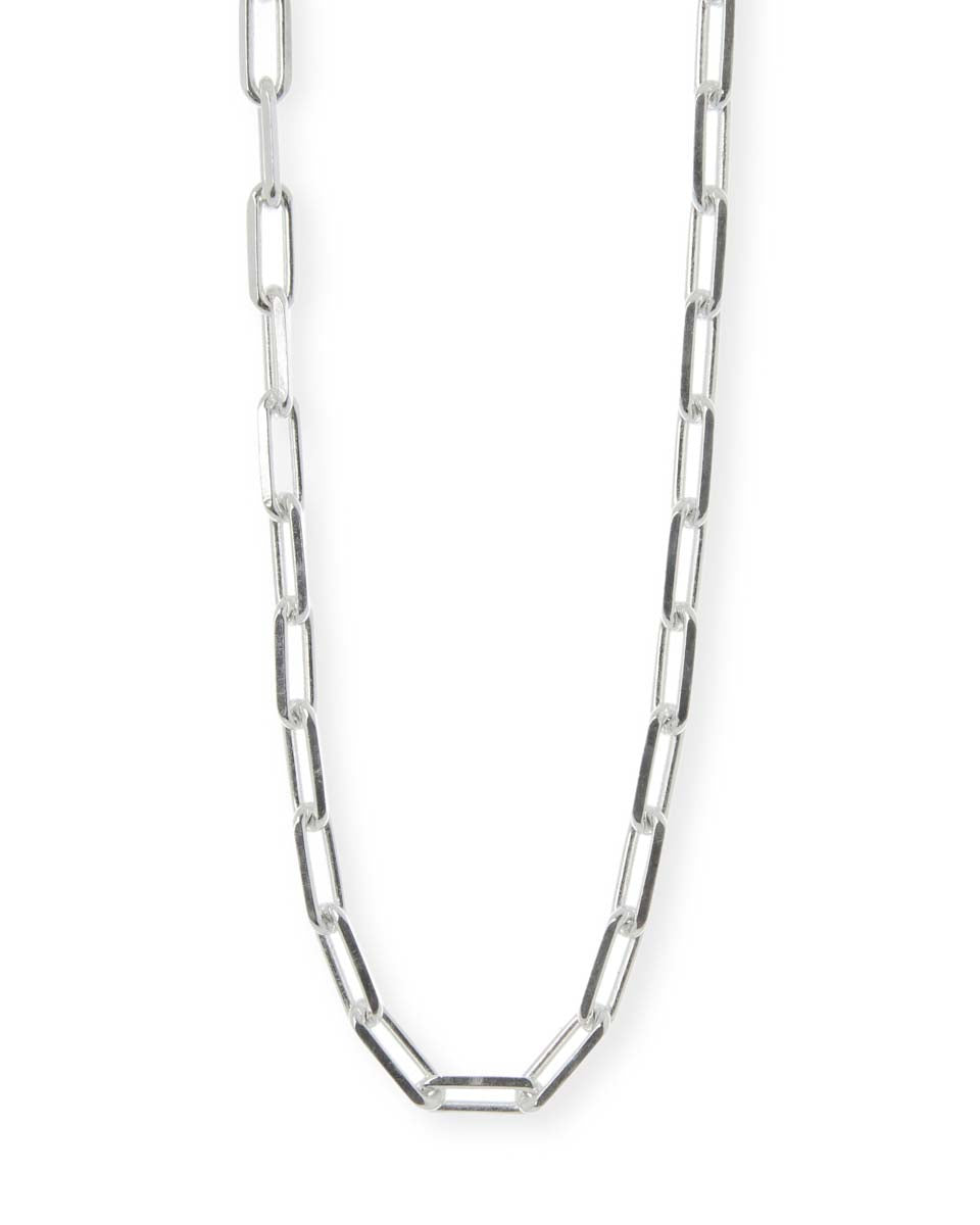 Long Cut Silver Cable Chain