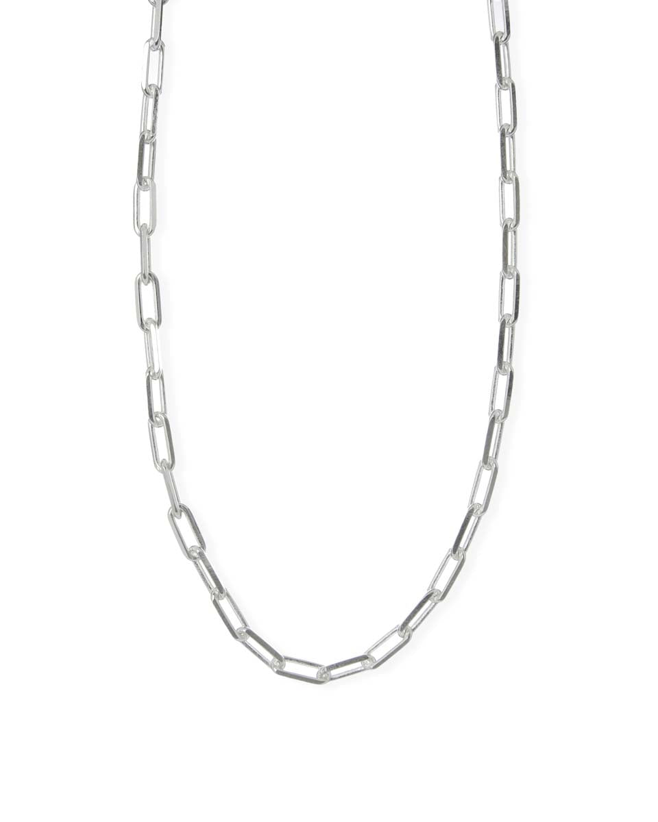 Long Cut Silver Cable Chain