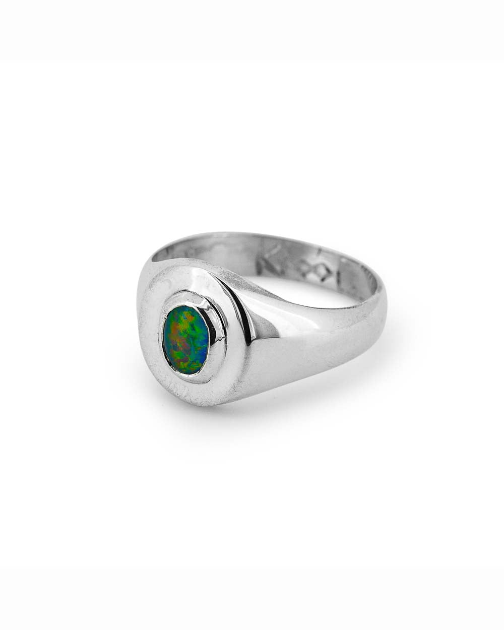 Silver Opal Signet Ring 2