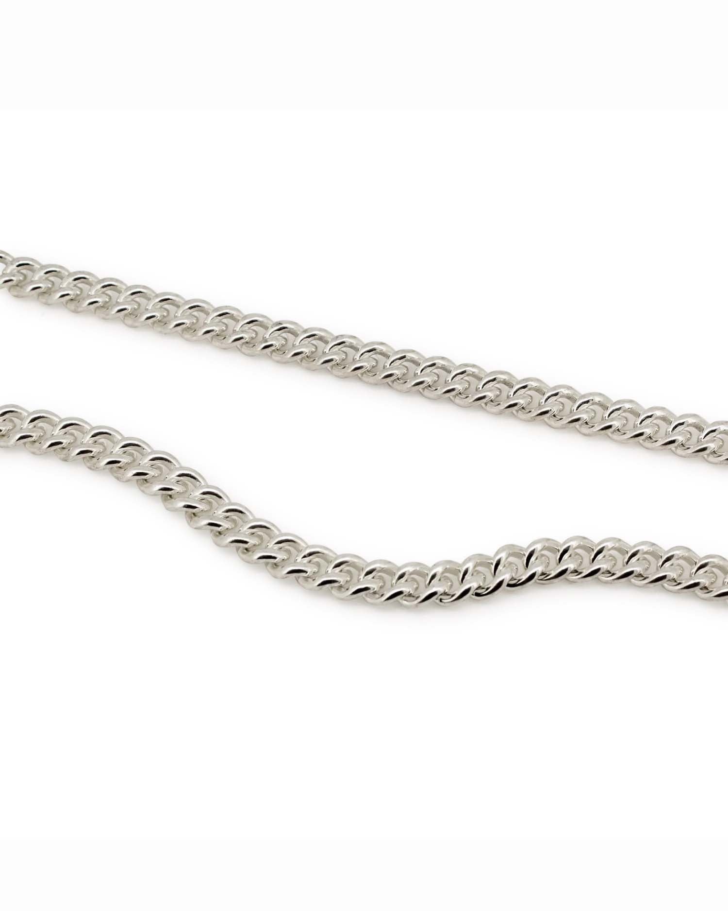 Thick Round Curb Chain Silver