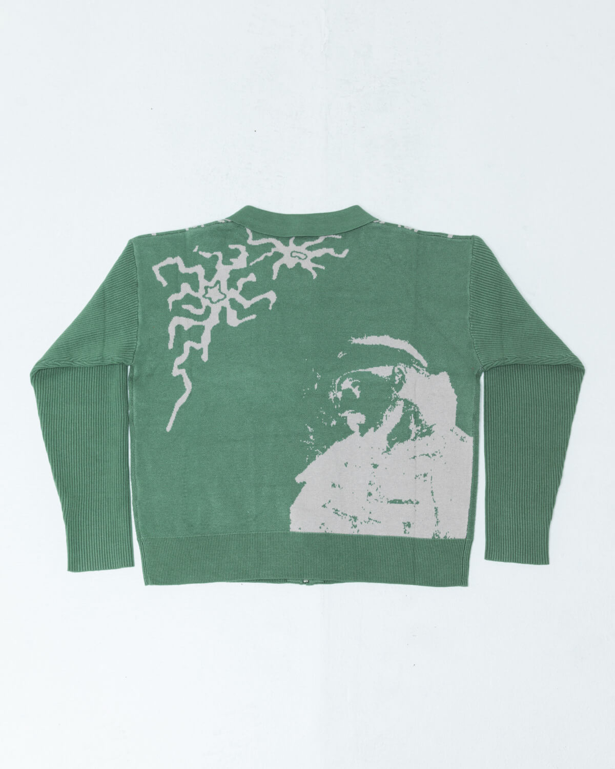 Green Zip Cardigan