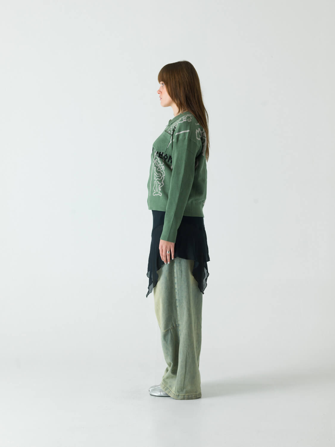Green Zip Cardigan