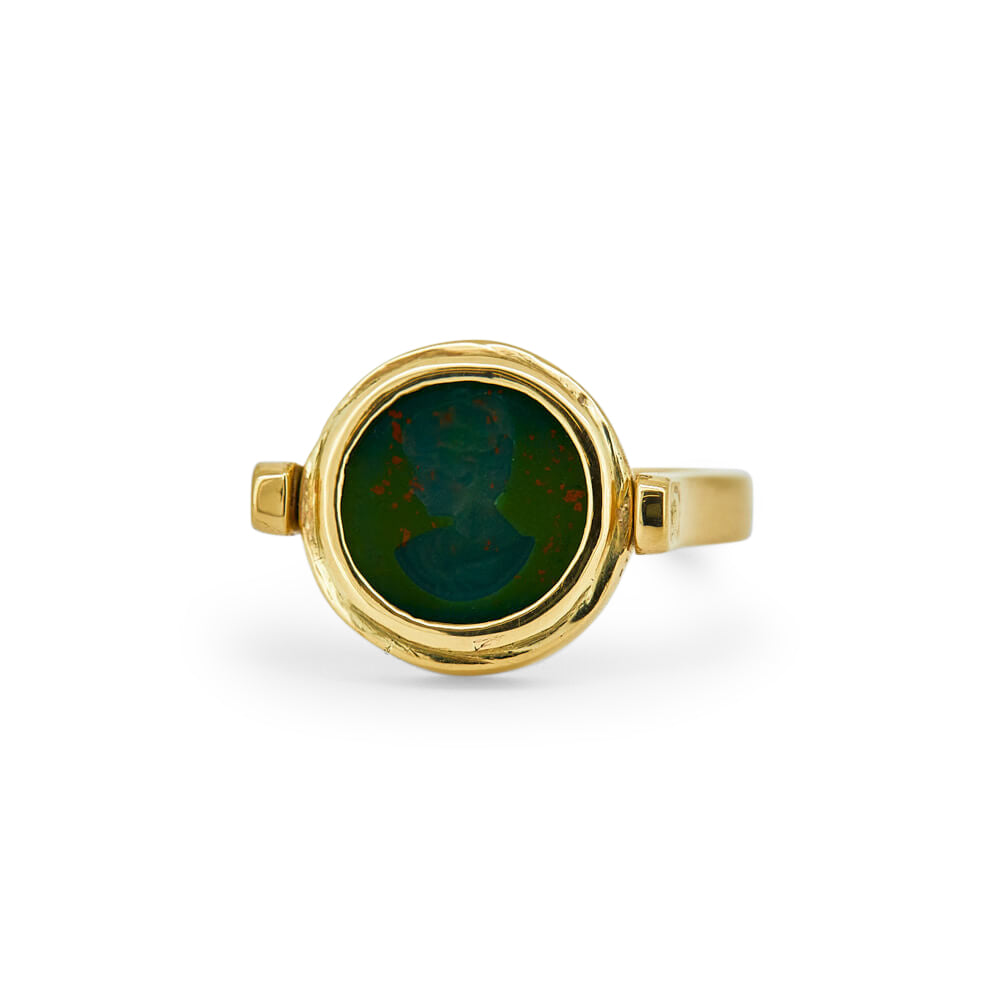 Intaglio Bloodstone Gold Ring