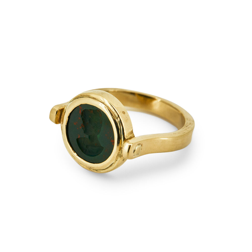 Intaglio Bloodstone Gold Ring
