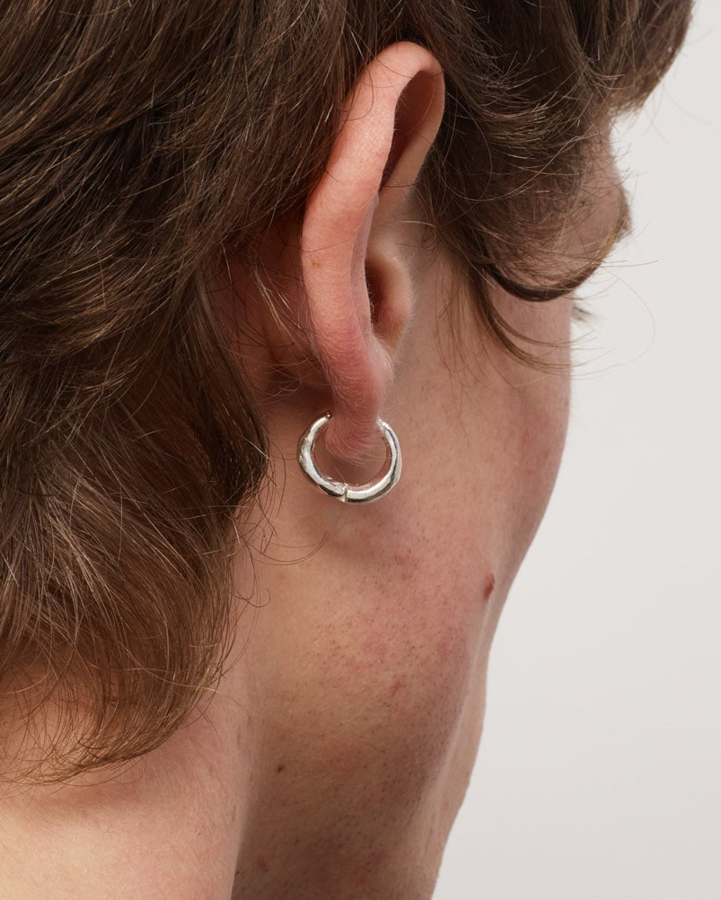 Silver Organic Hoops Small