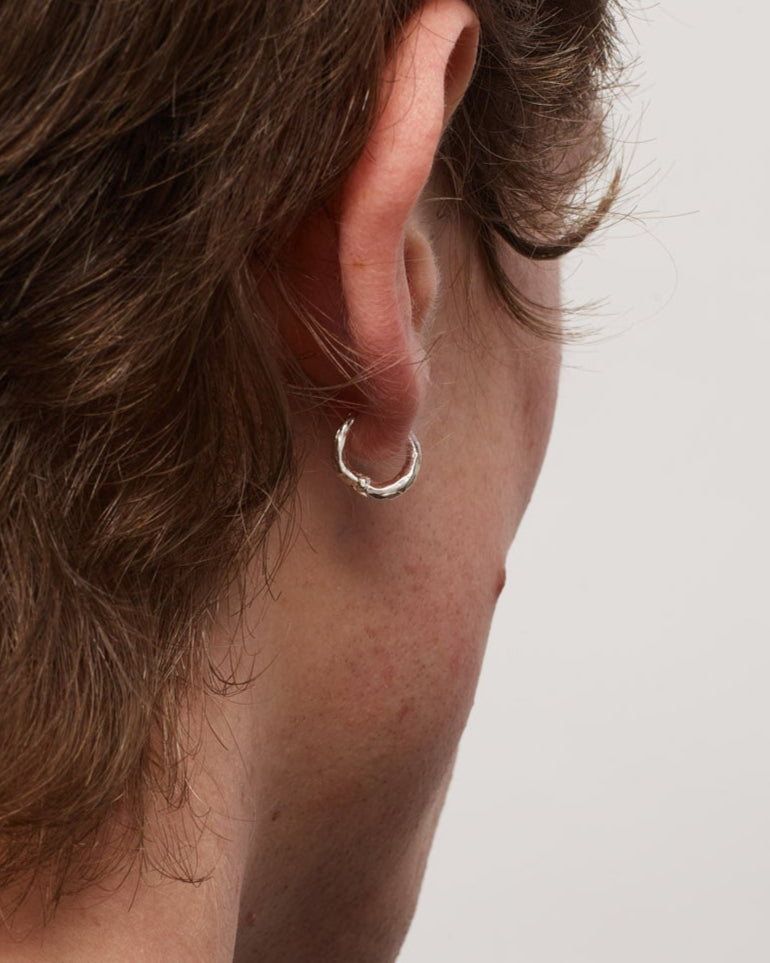 Silver Organic Hoops Micro