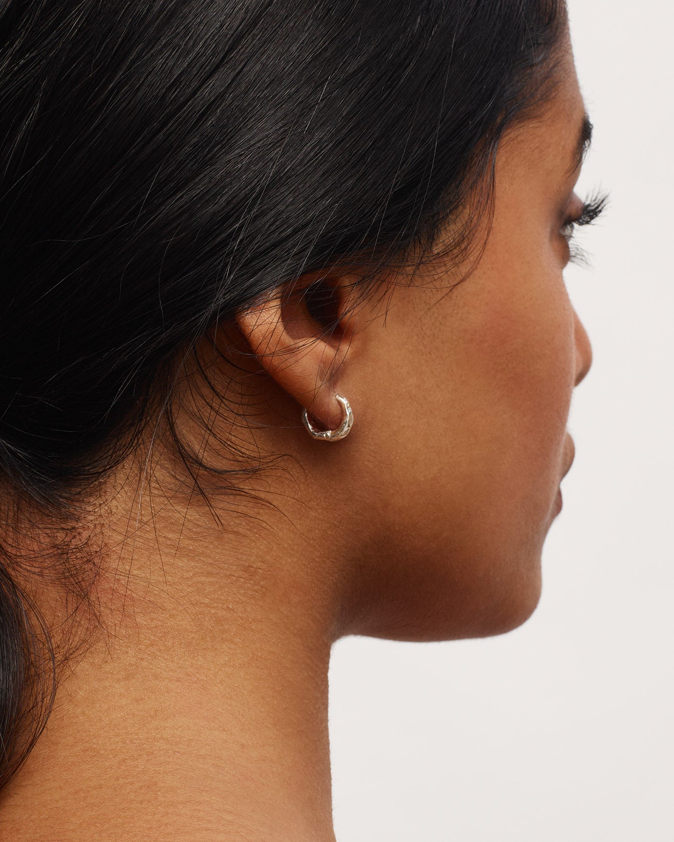 Silver Organic Hoops Micro