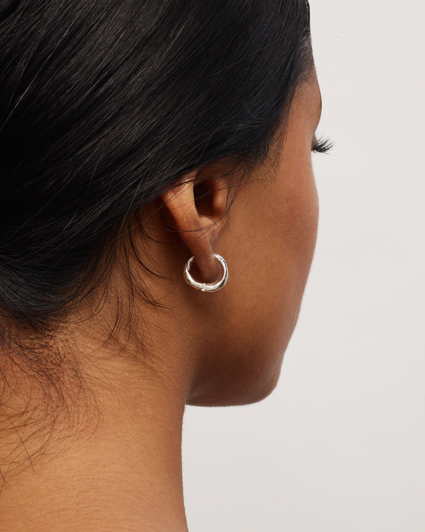 Silver Organic Hoops Small