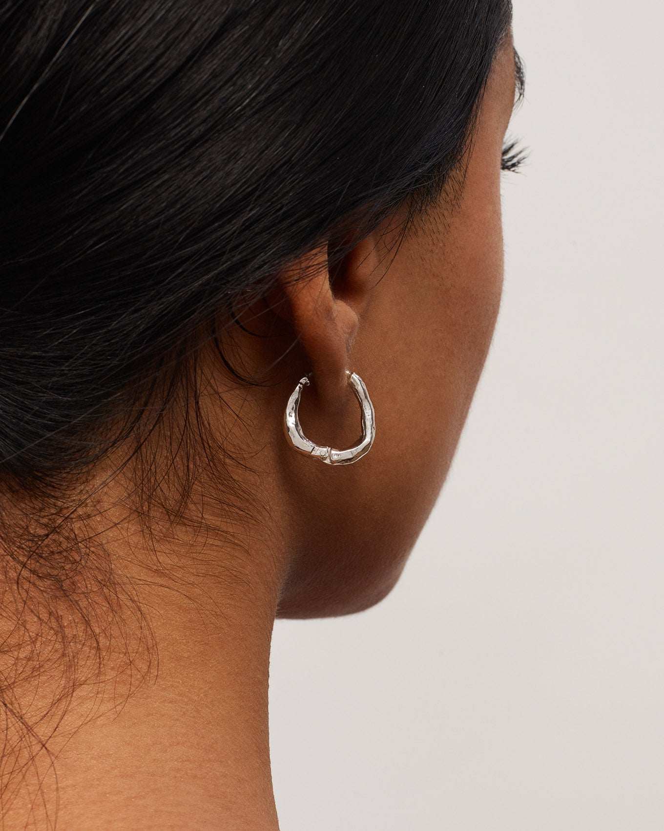 Silver Organic Hoops Large