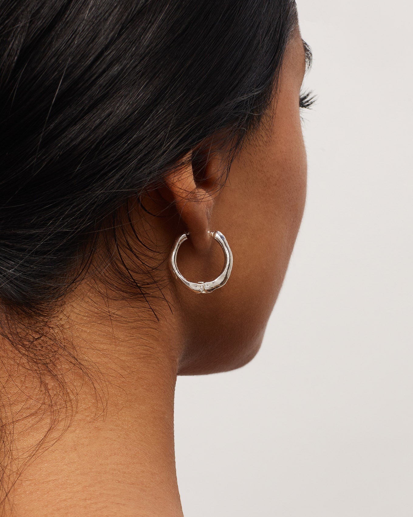 Silver Organic Hoops Extra Large
