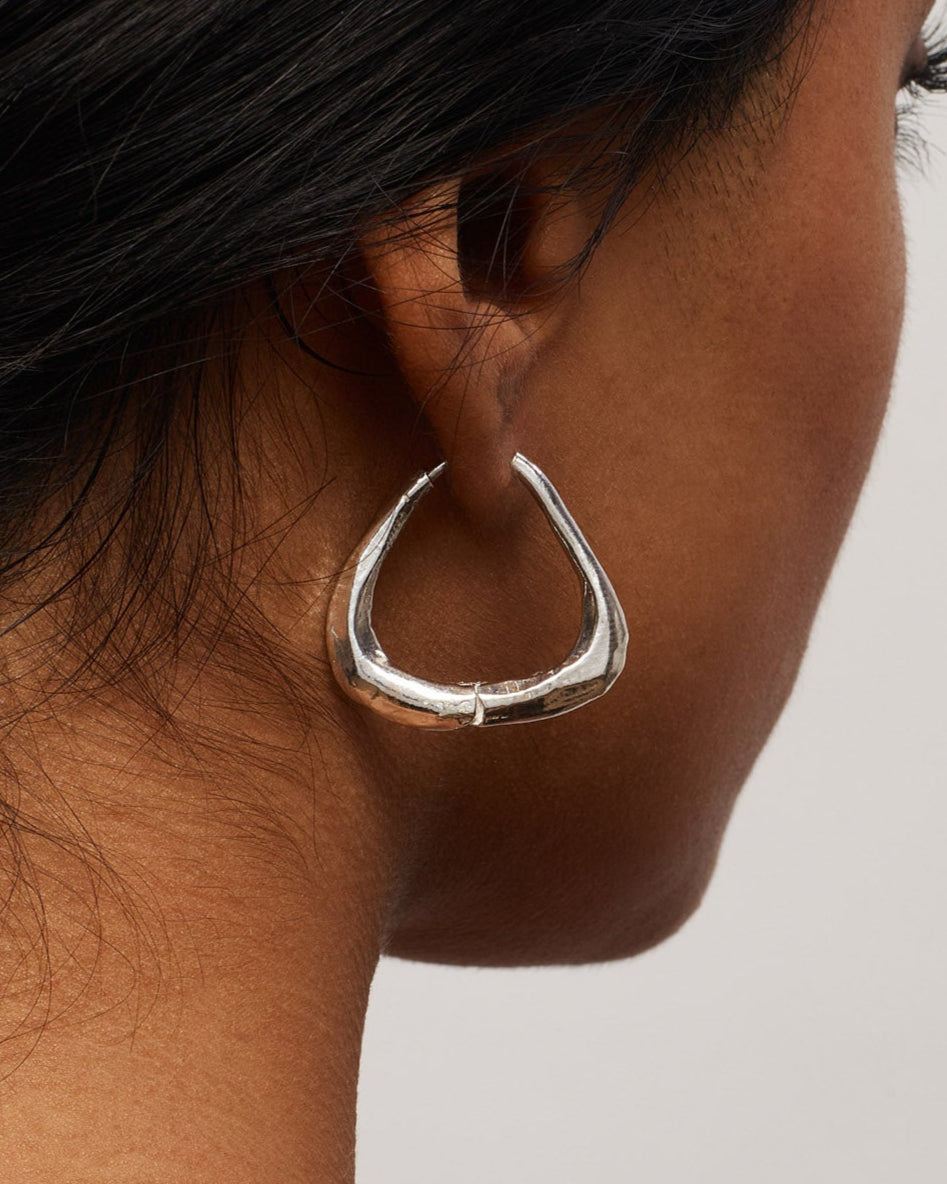 Silver Organic Hoops XXLarge
