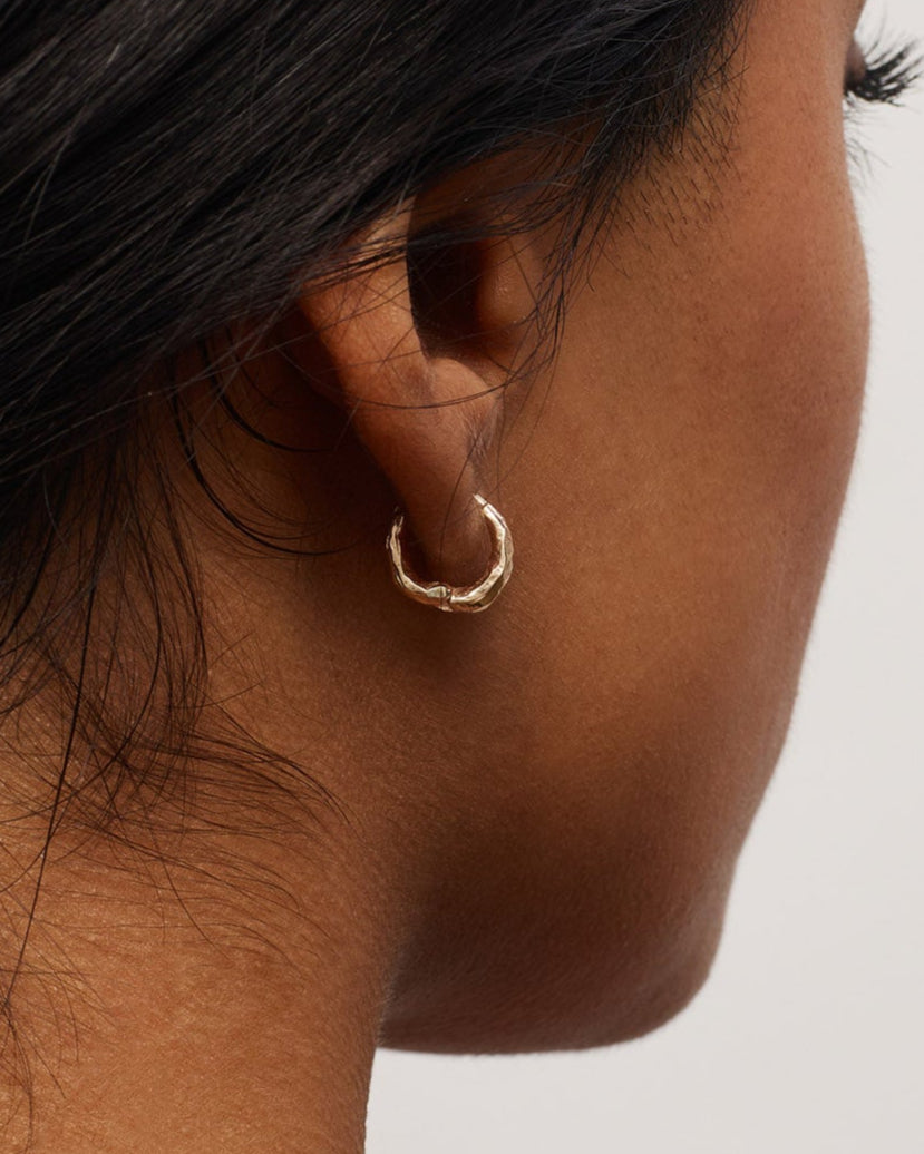 Gold Organic Hoops Micro