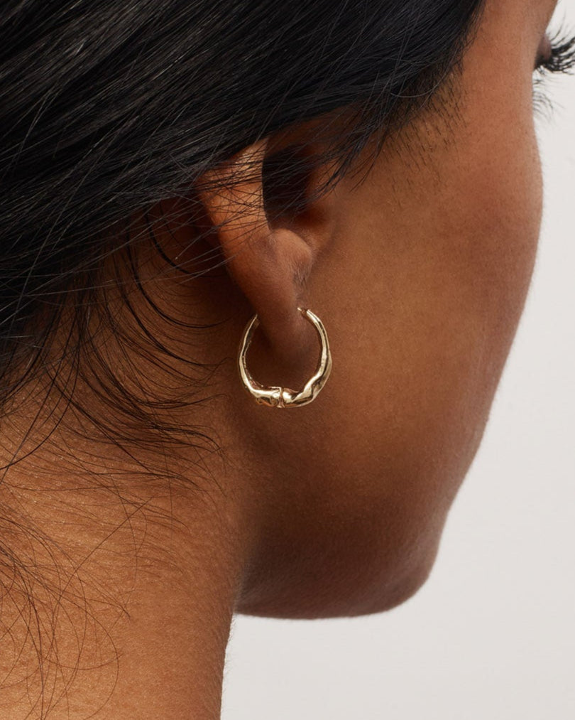 Gold Organic Hoops Medium