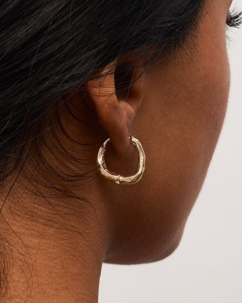 Gold Organic Hoops Large