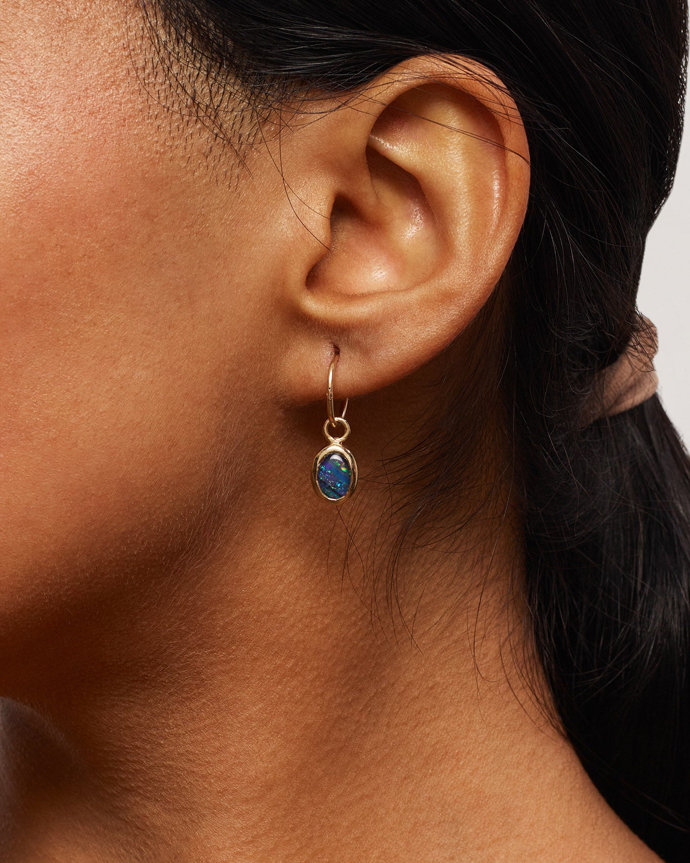 Gold Opal Earrings