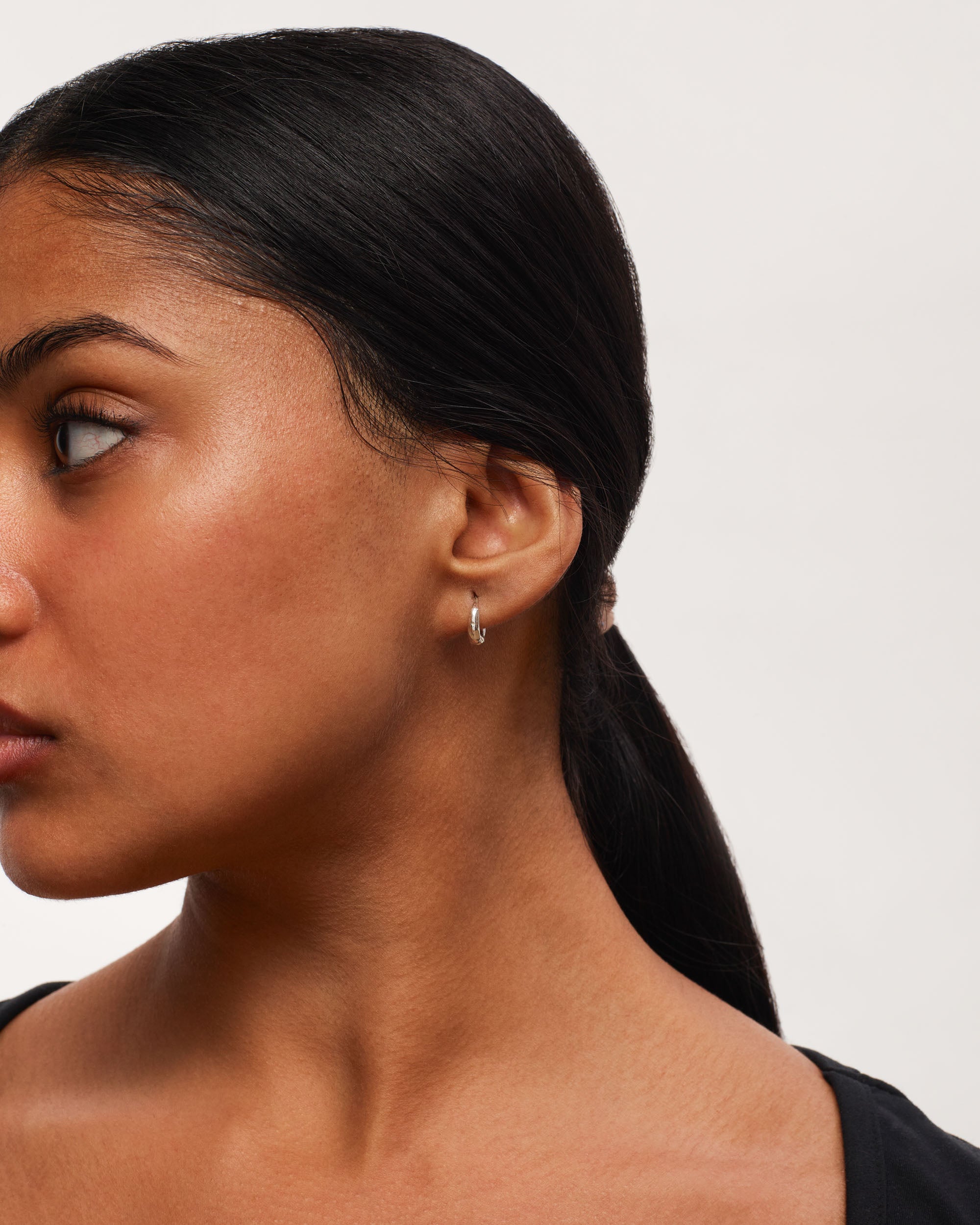 Silver Organic Hoops Micro