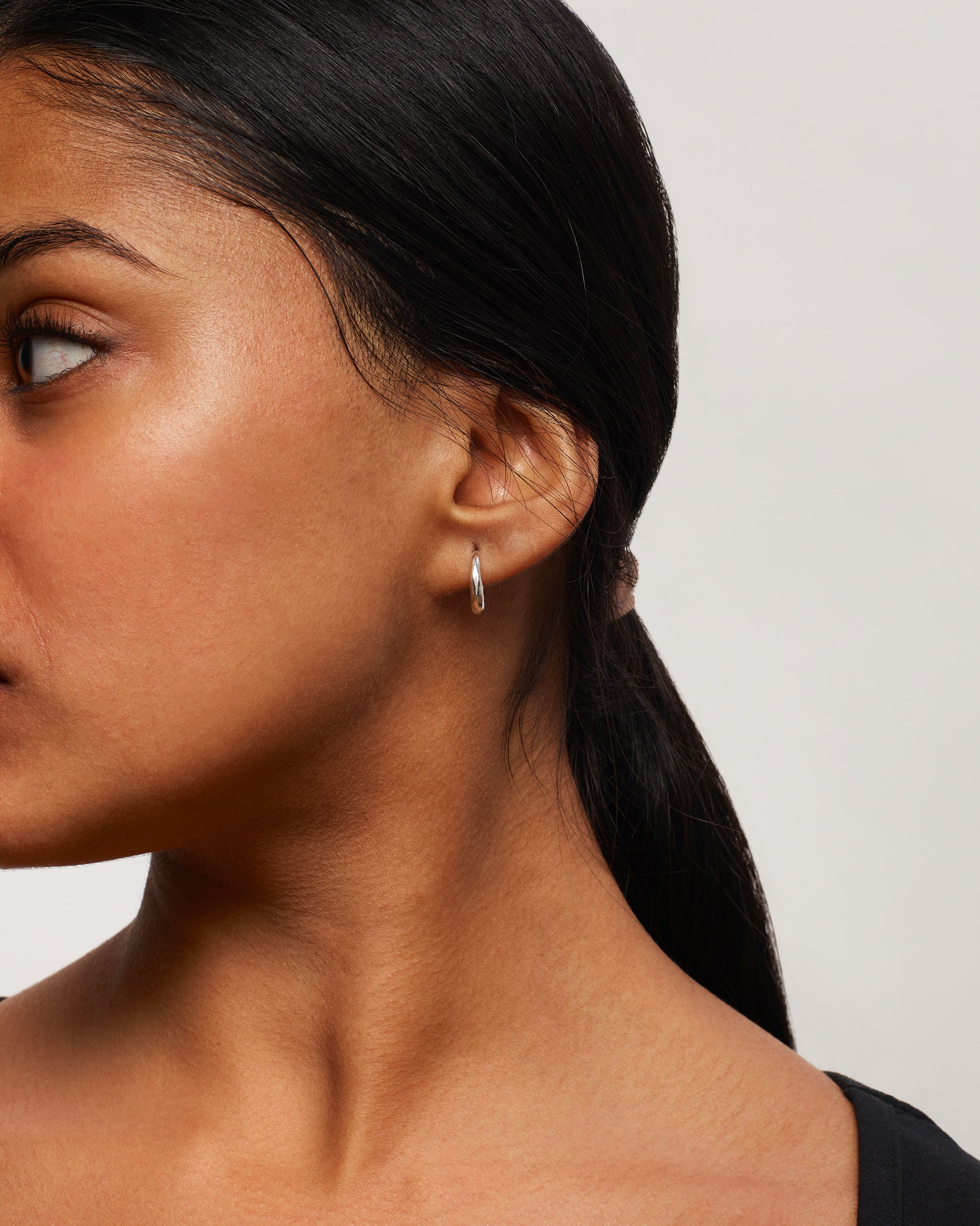 Silver Organic Hoops Small