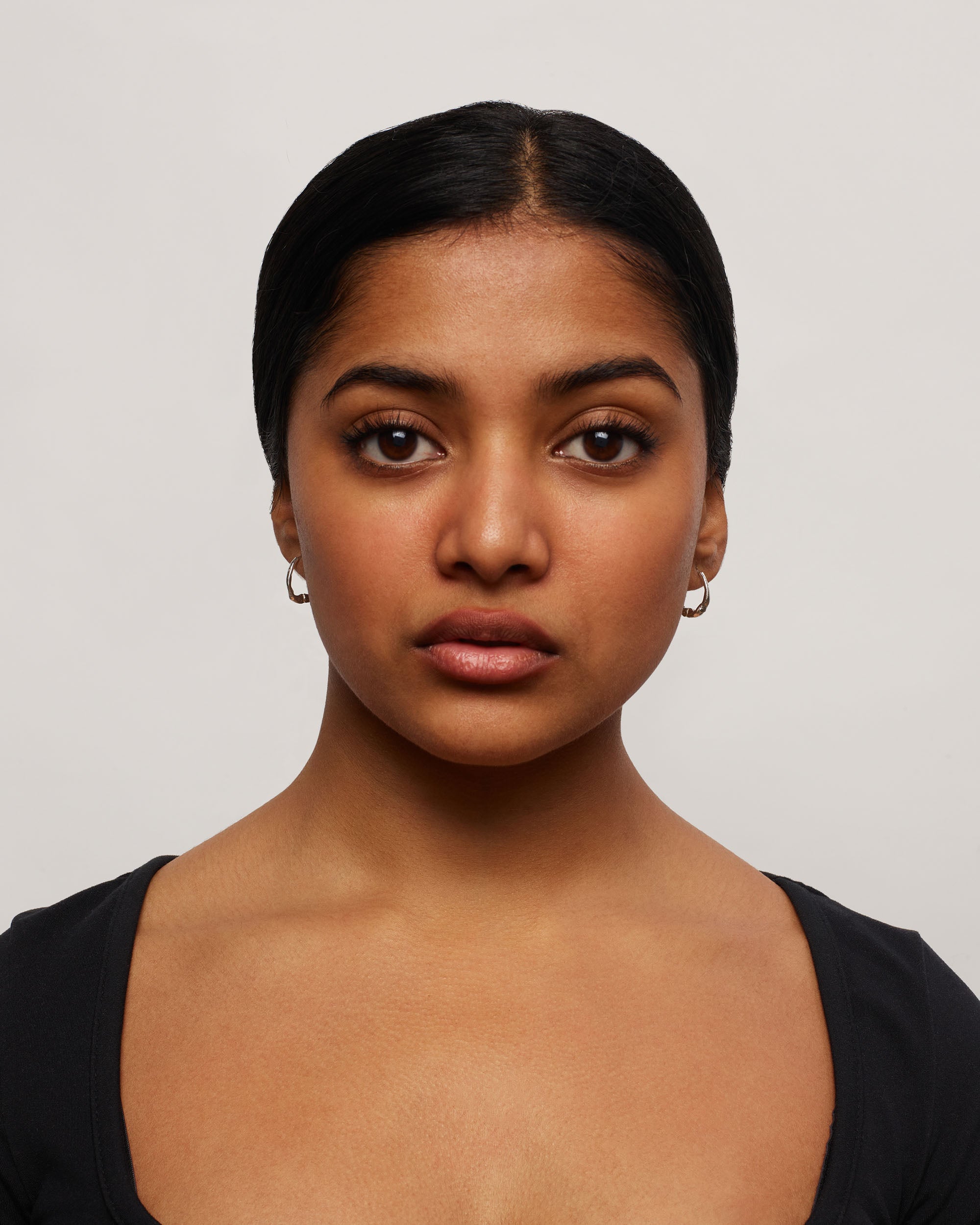 Silver Organic Hoops Medium