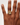 Hand wearing a gold ring on a plain background