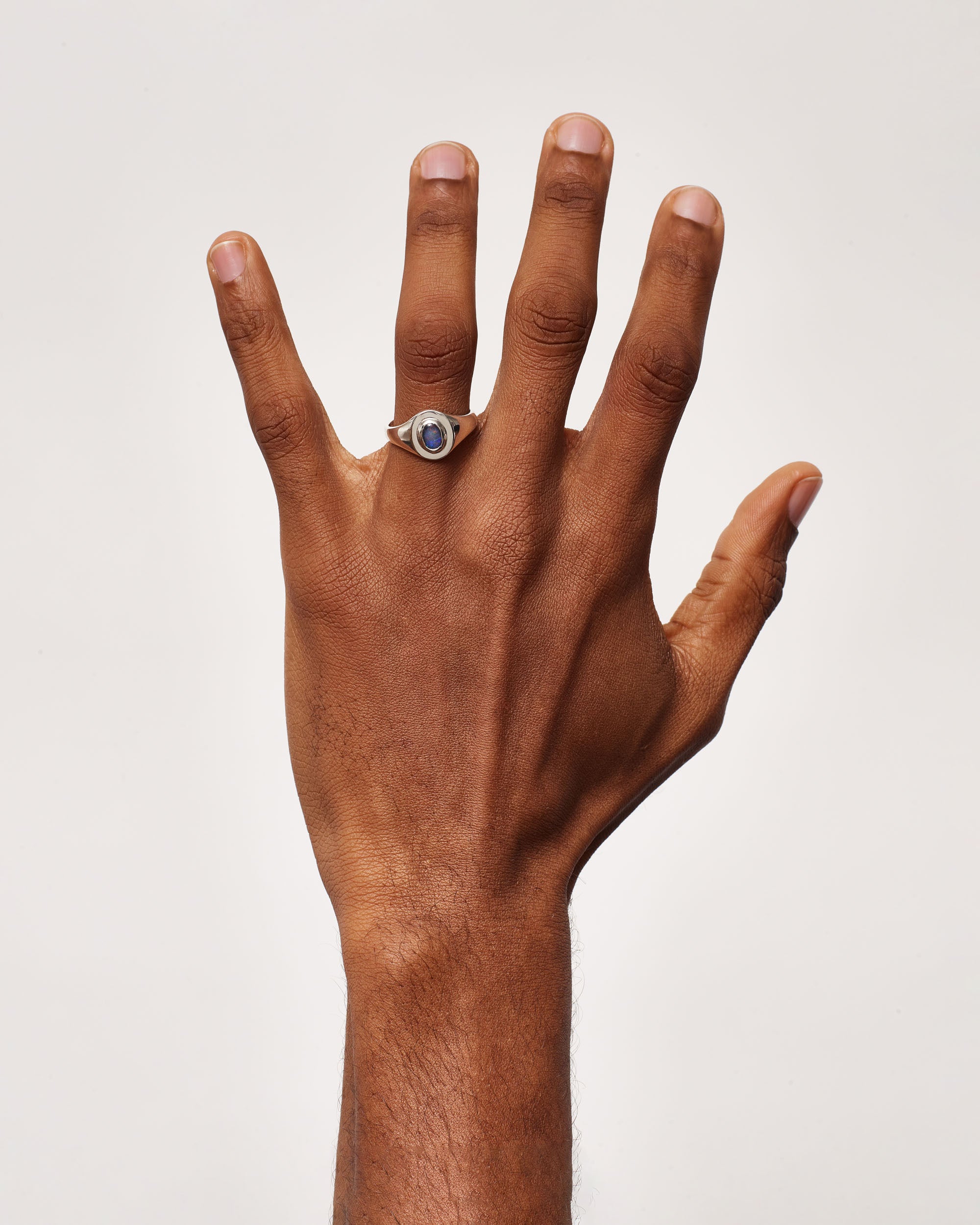 Silver Opal Signet Ring 2