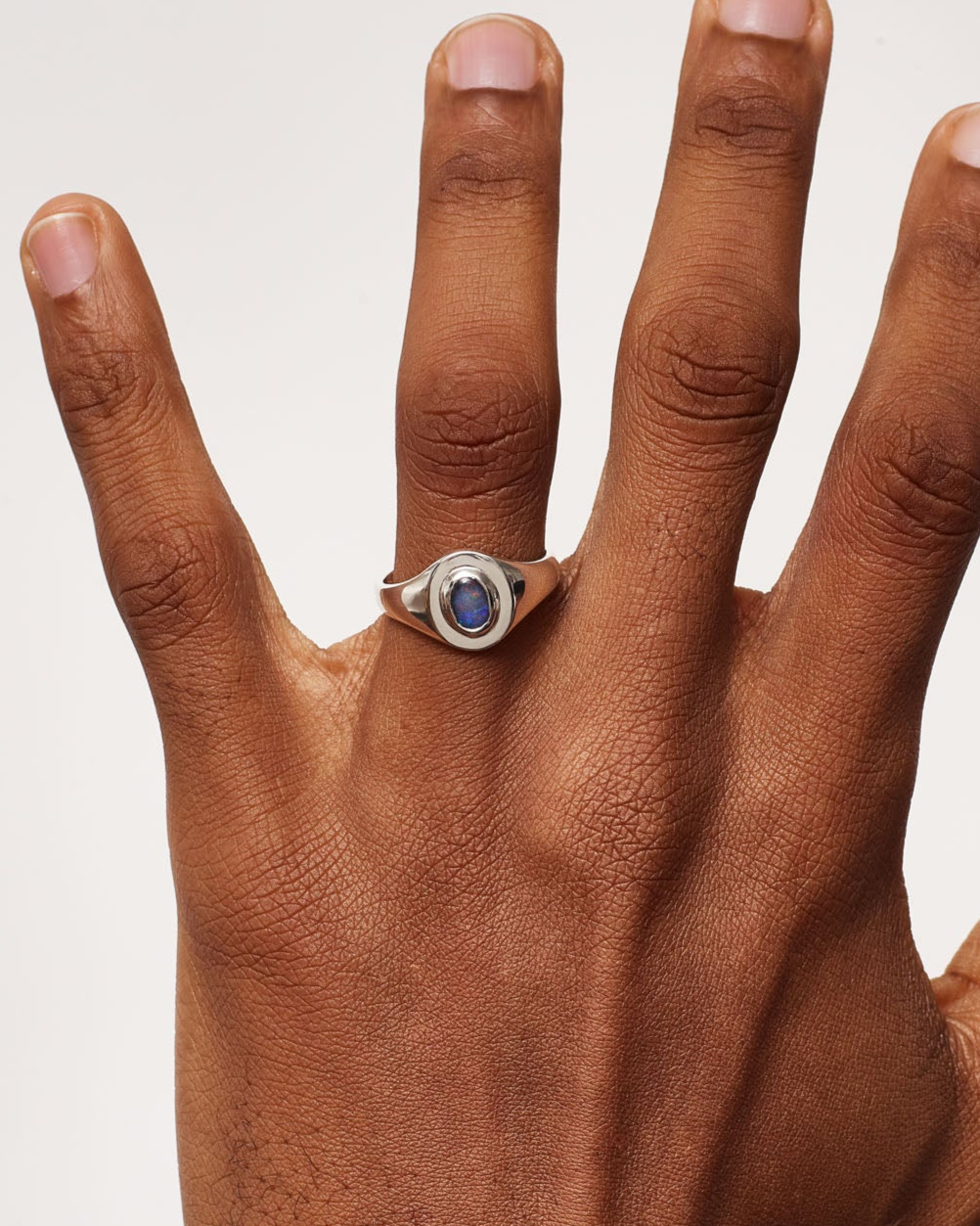 Silver Opal Signet Ring 2