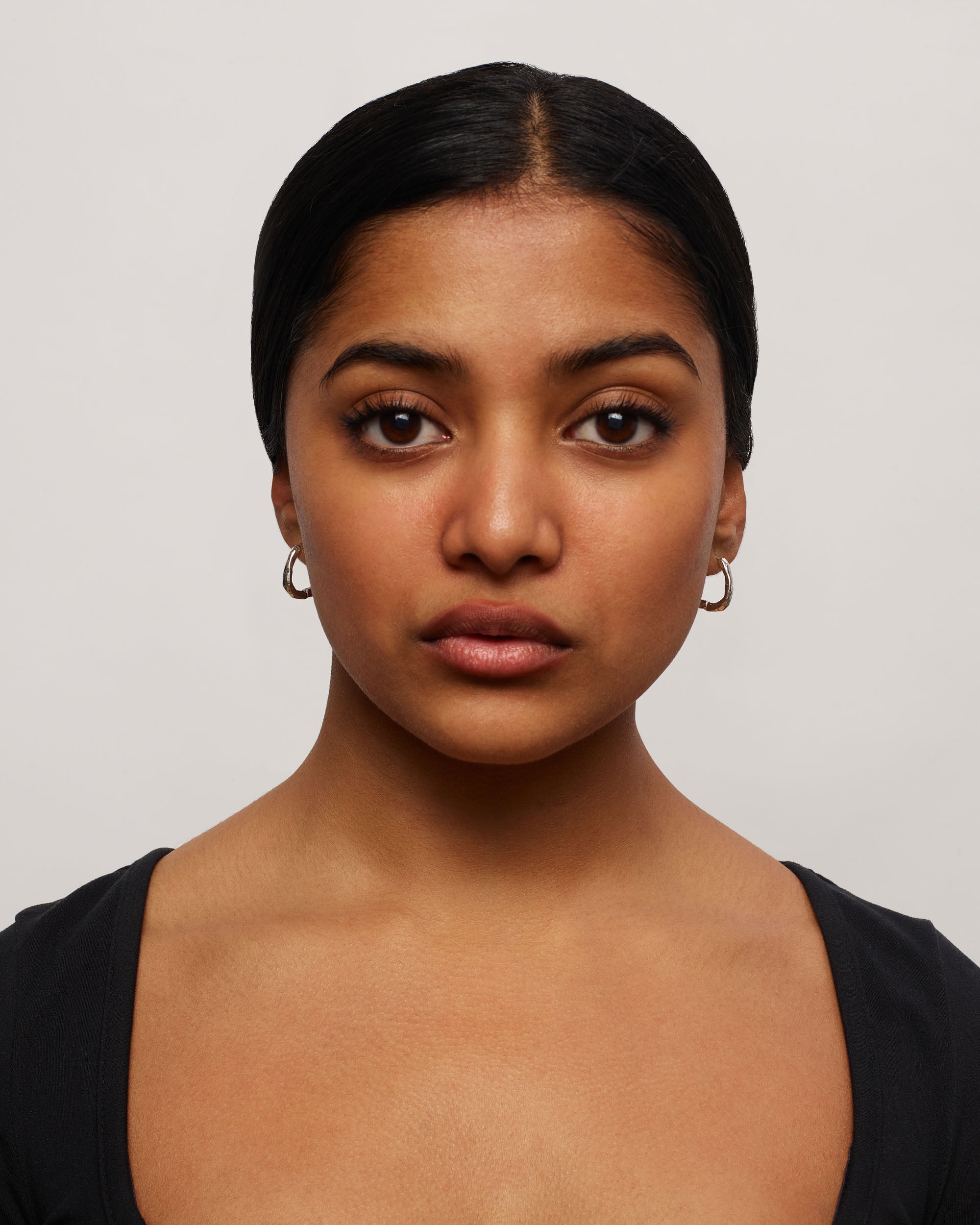 Silver Organic Hoops Large