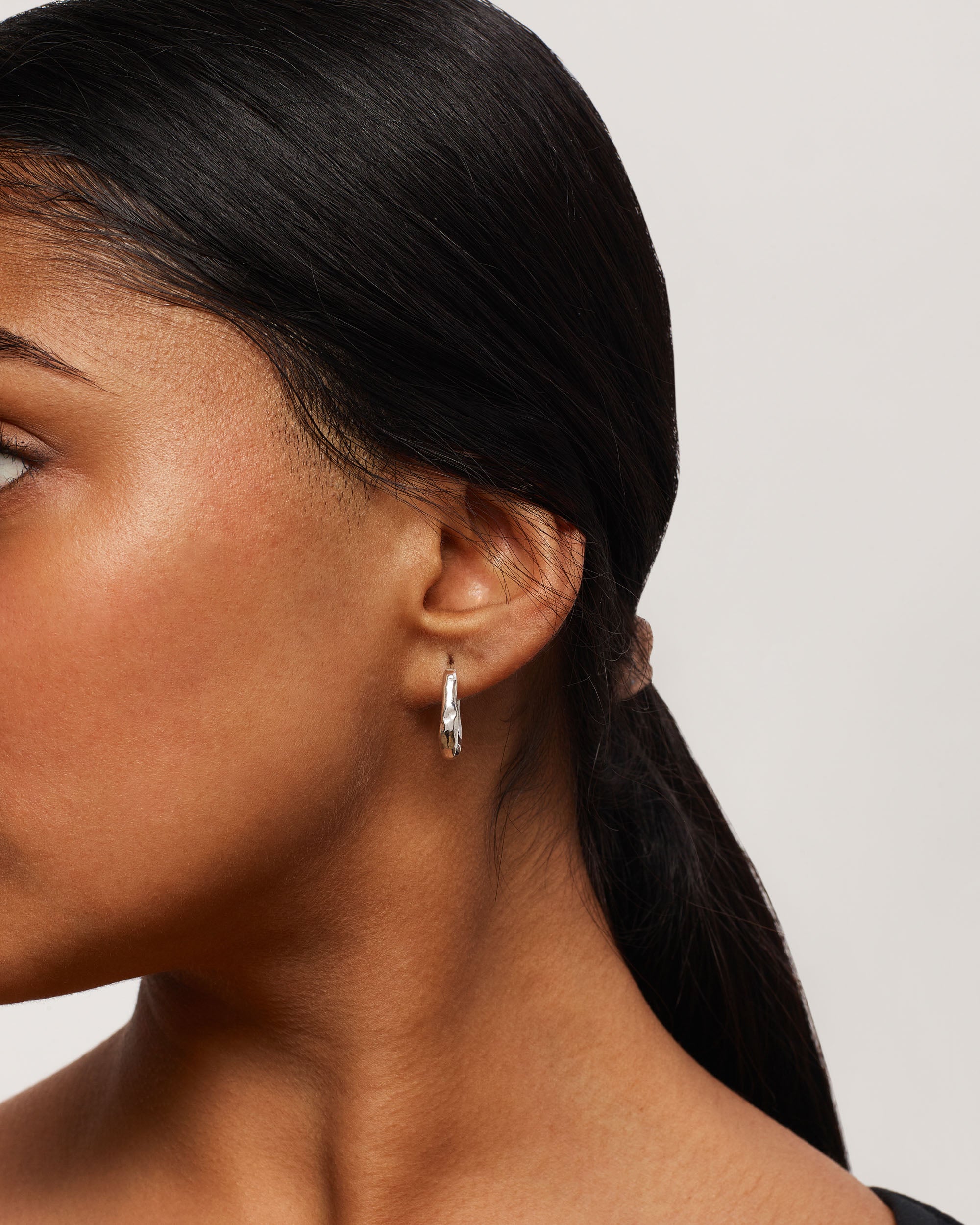 Silver Organic Hoops Large