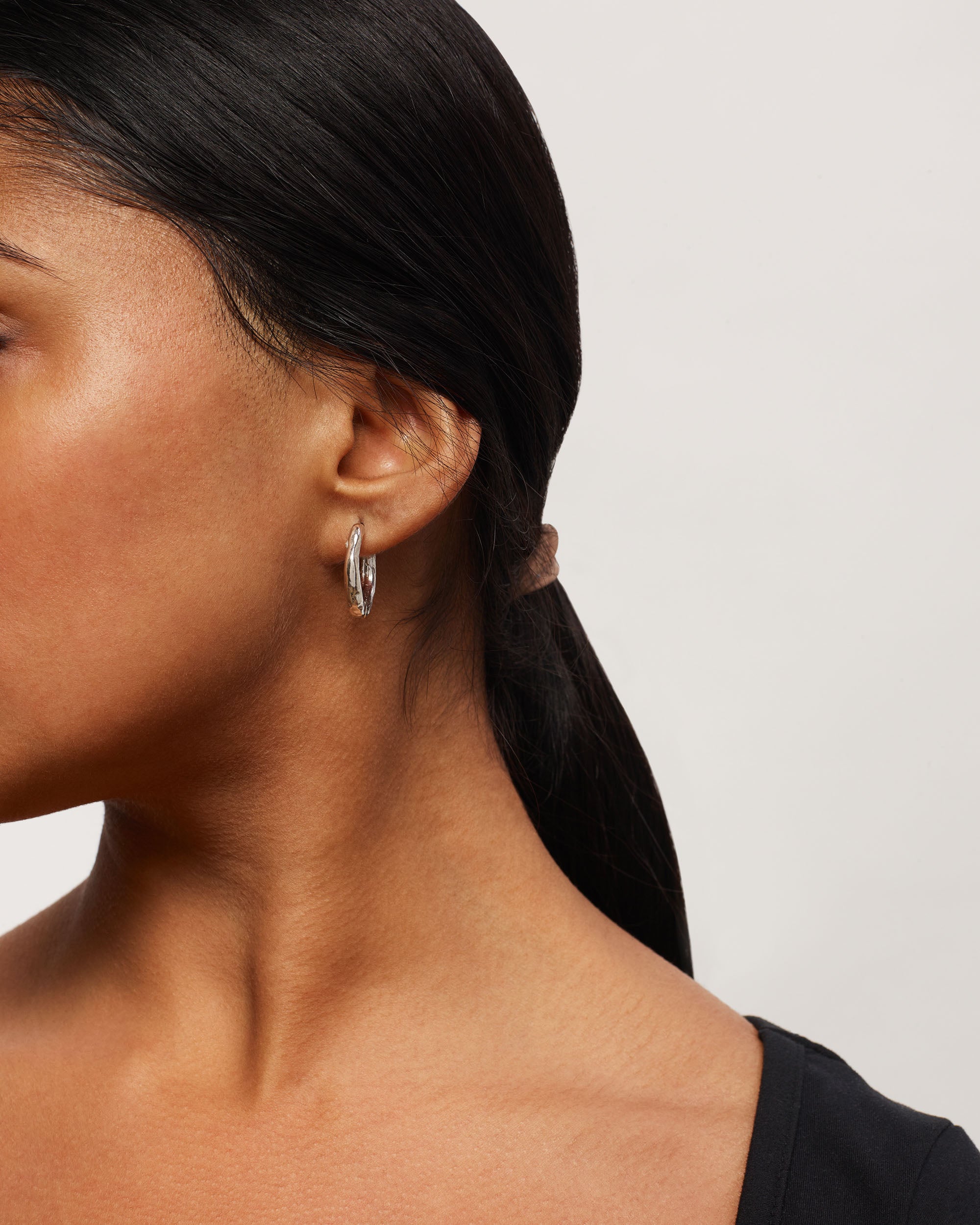 Silver Organic Hoops Extra Large