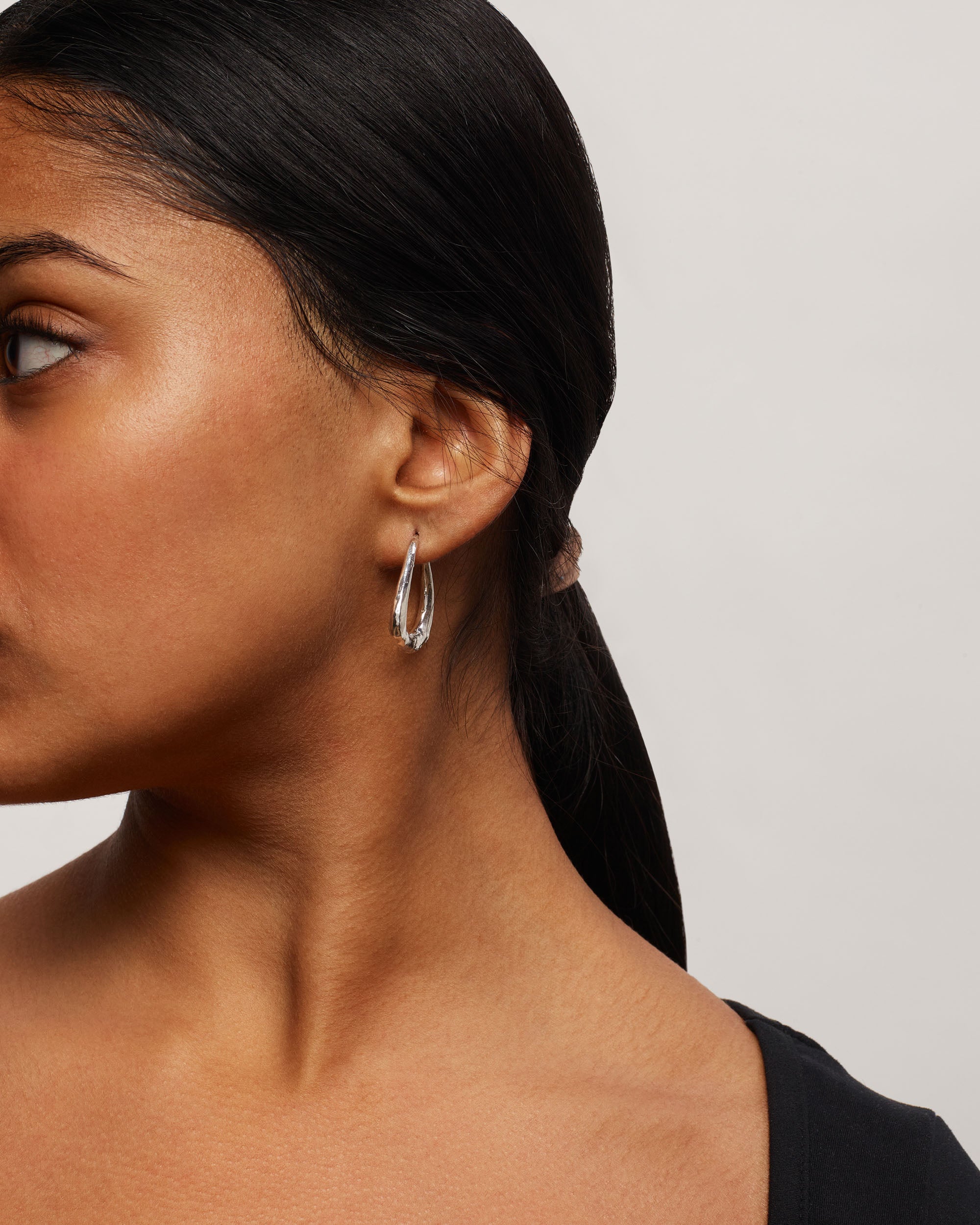 Silver Organic Hoops XXLarge