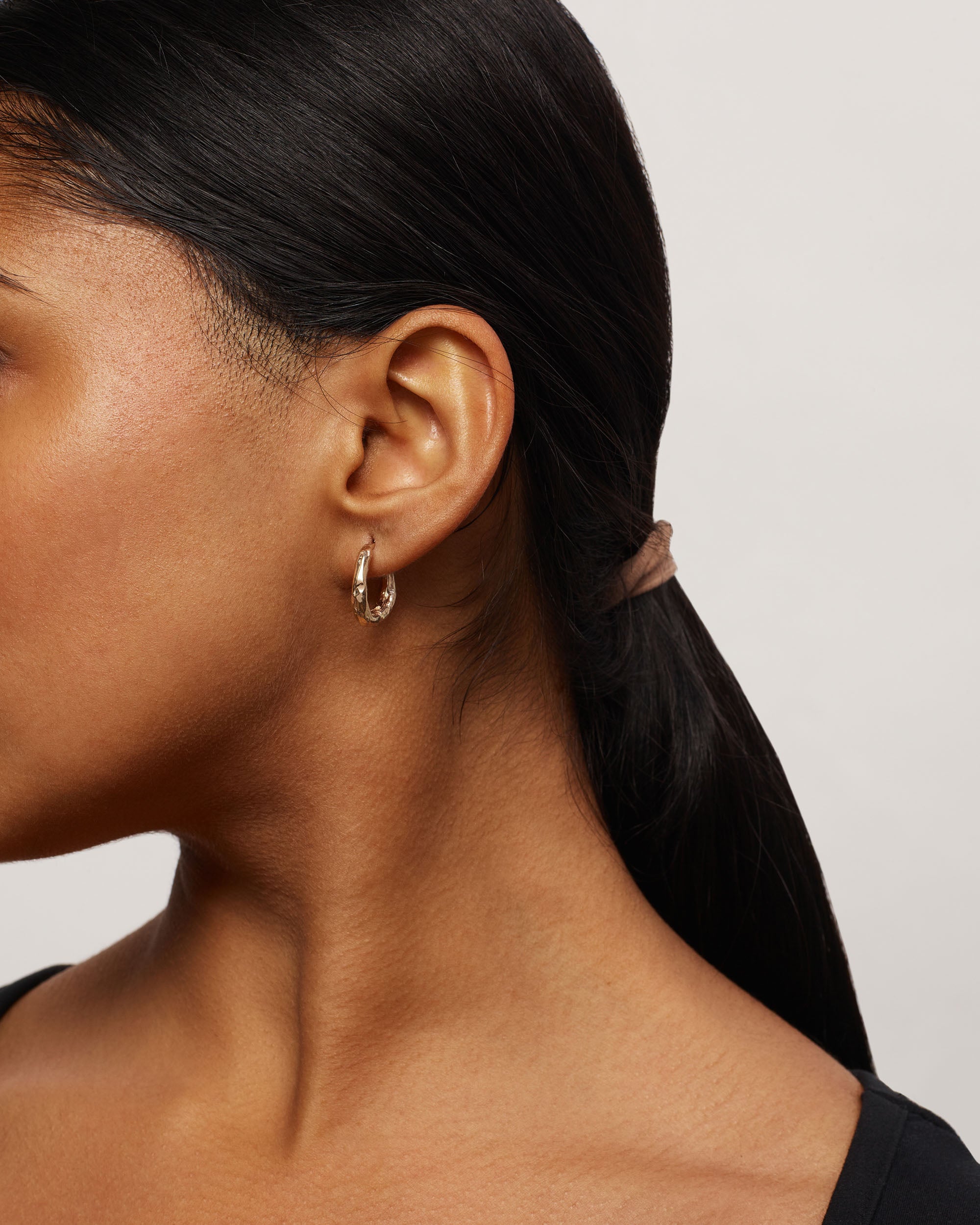 Gold Organic Hoops Large