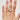Hand wearing a ring on a plain background