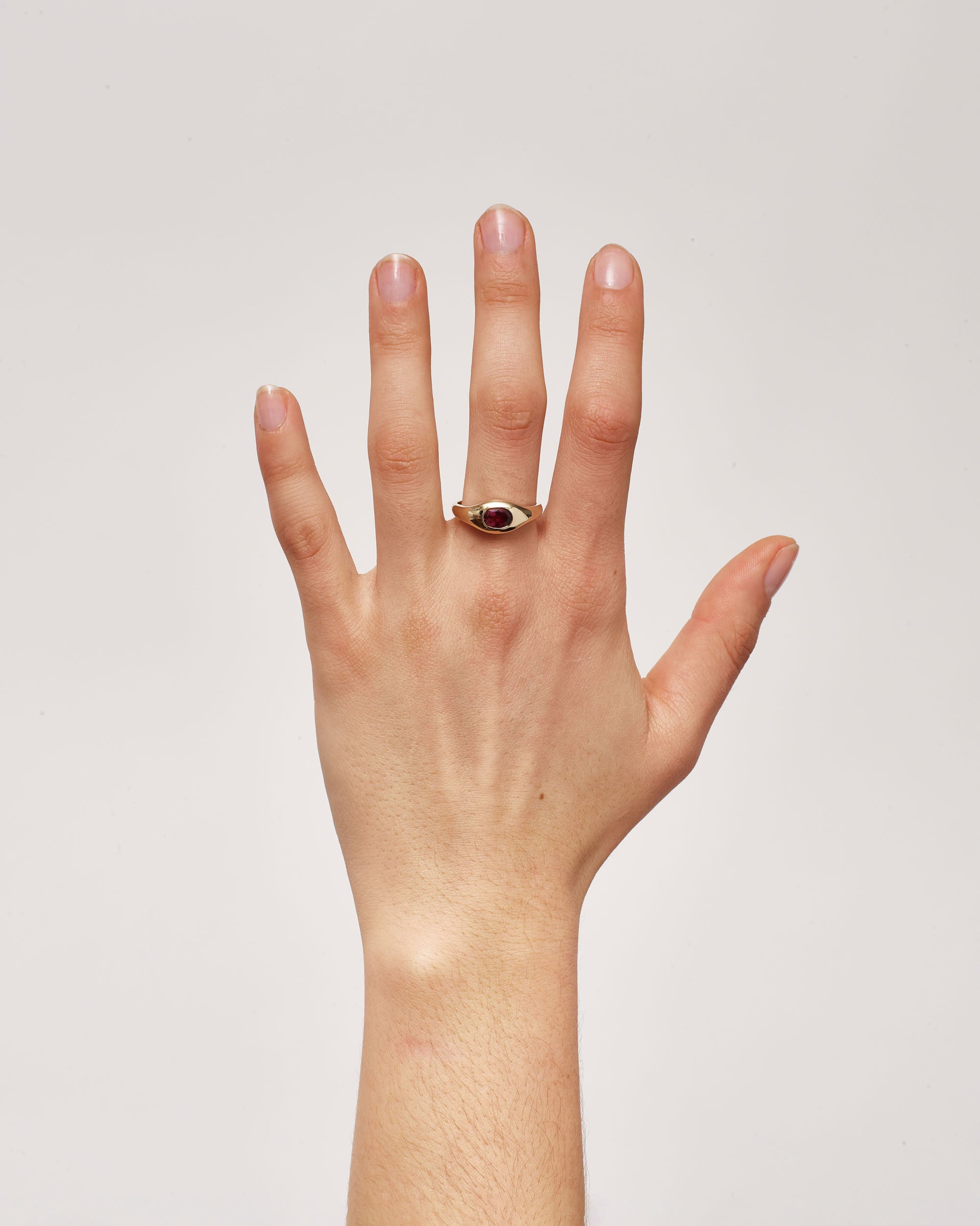 Gold Gemstone Rounded Signet 2