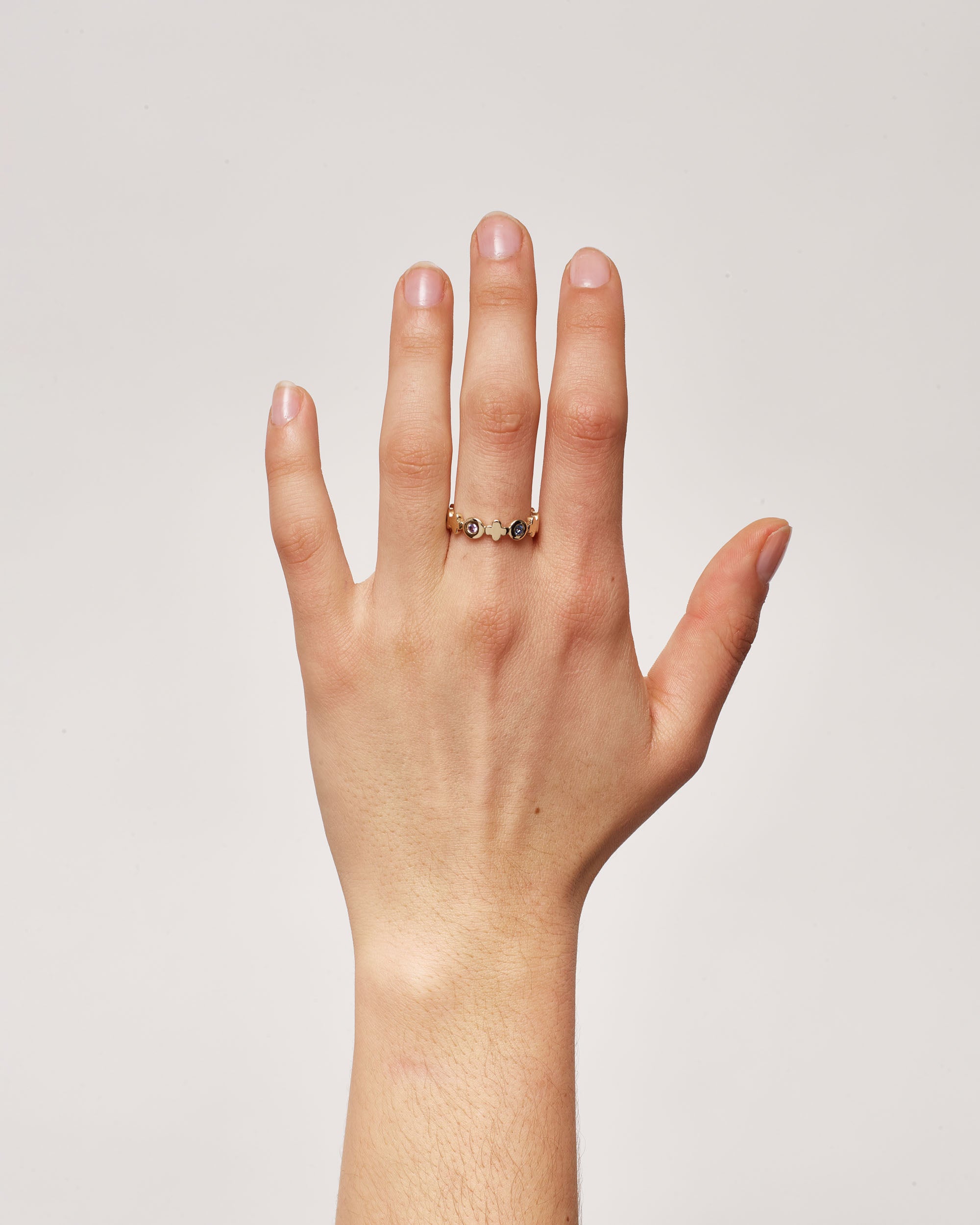 Gold and Sapphire Crown Ring