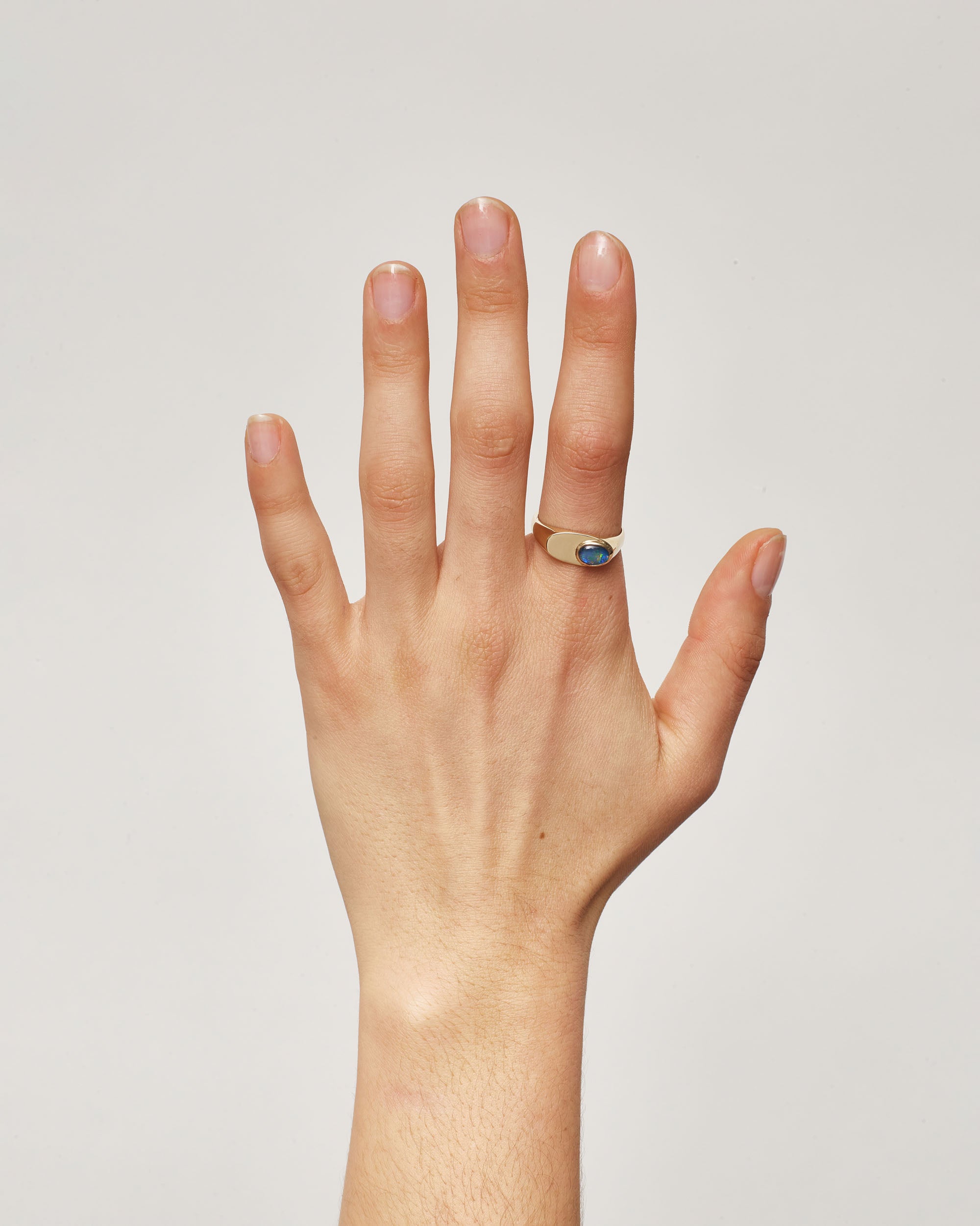 Gold Opal Signet Ring