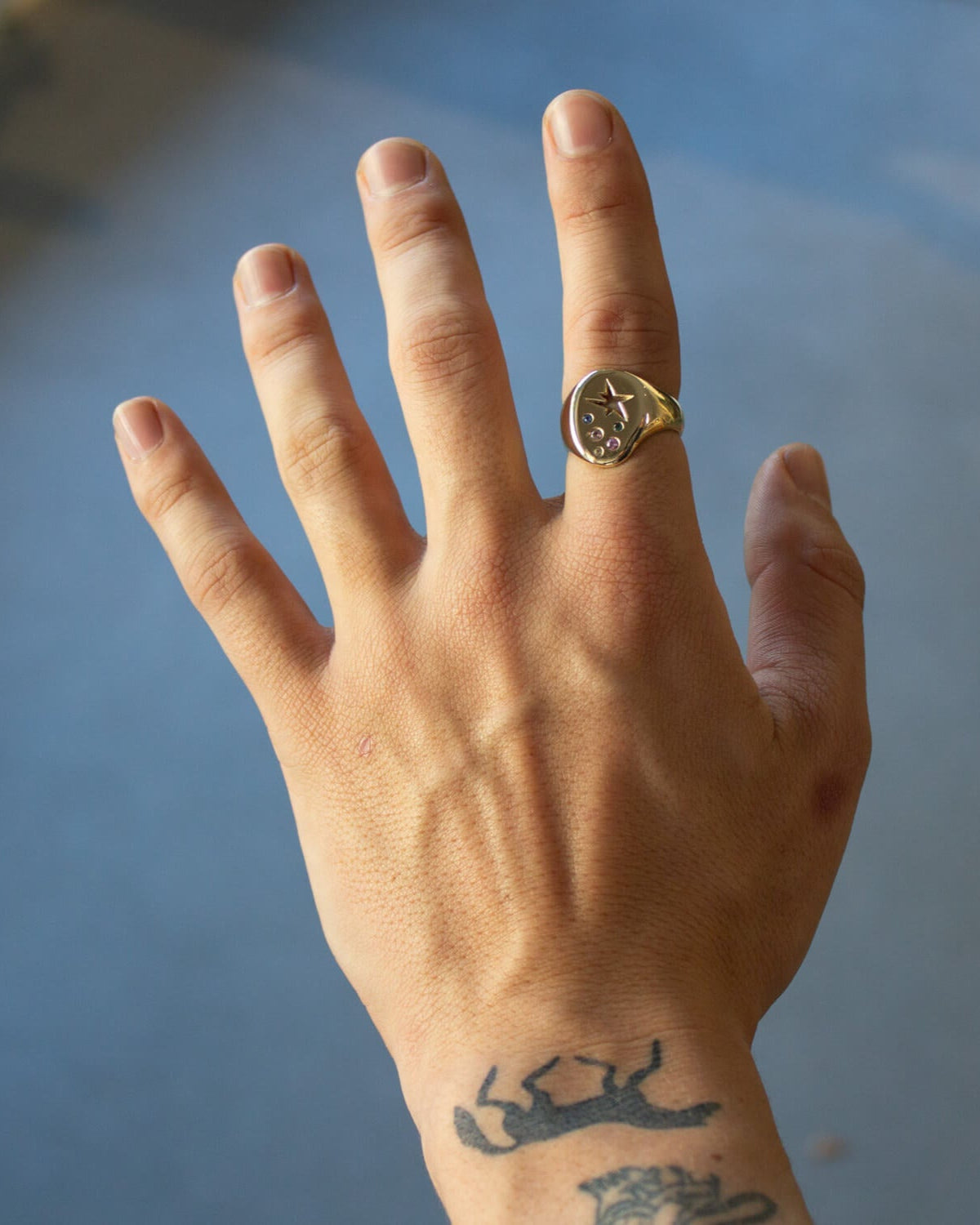 Star Sapphire Cluster in Gold