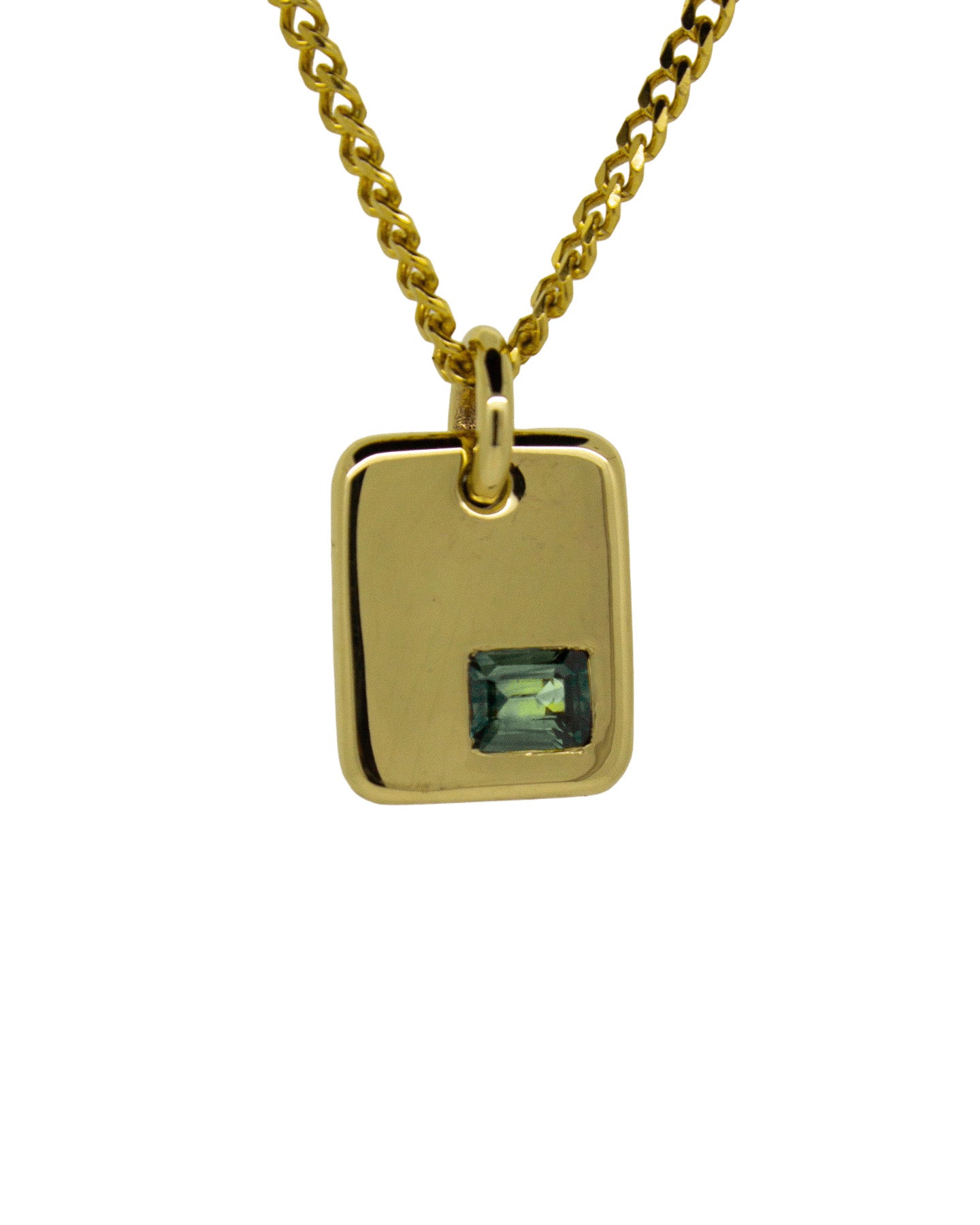 Gold Soft Rectangular Gem Pendant