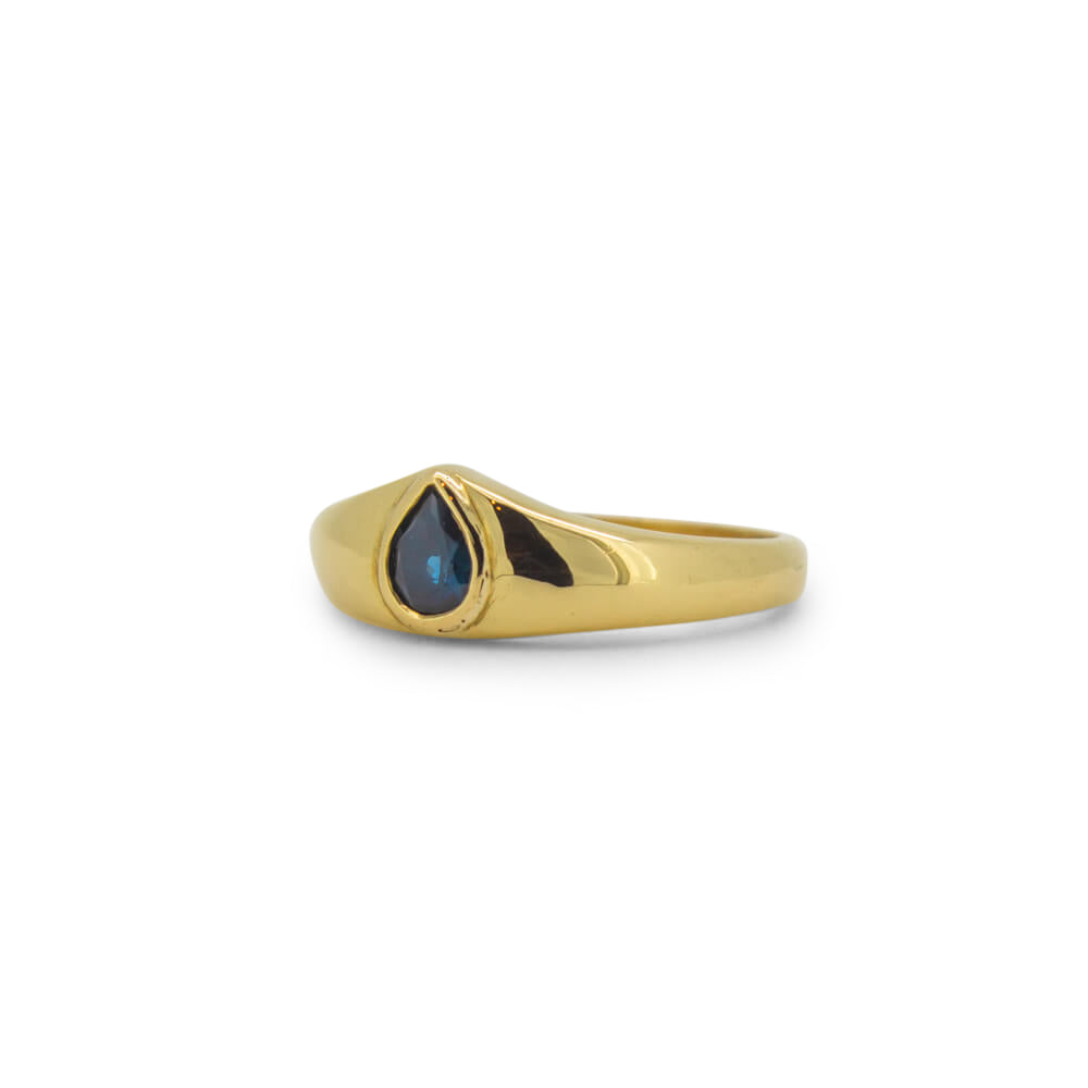 Pear Sapphire Gold Ring